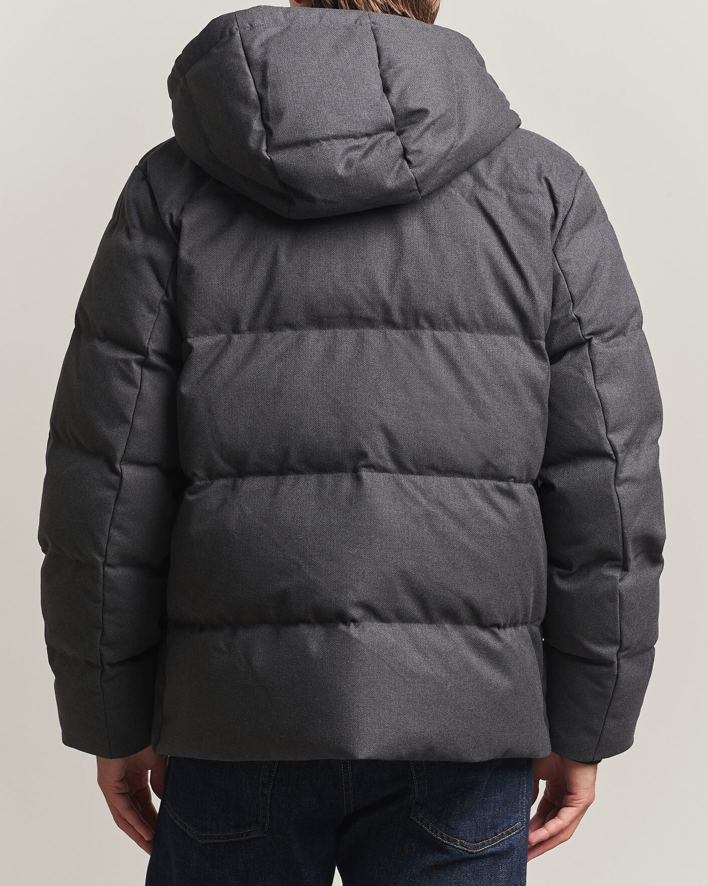 Herre | Jakker | Gant | Flannel Down Hooded Jacket Black Grey