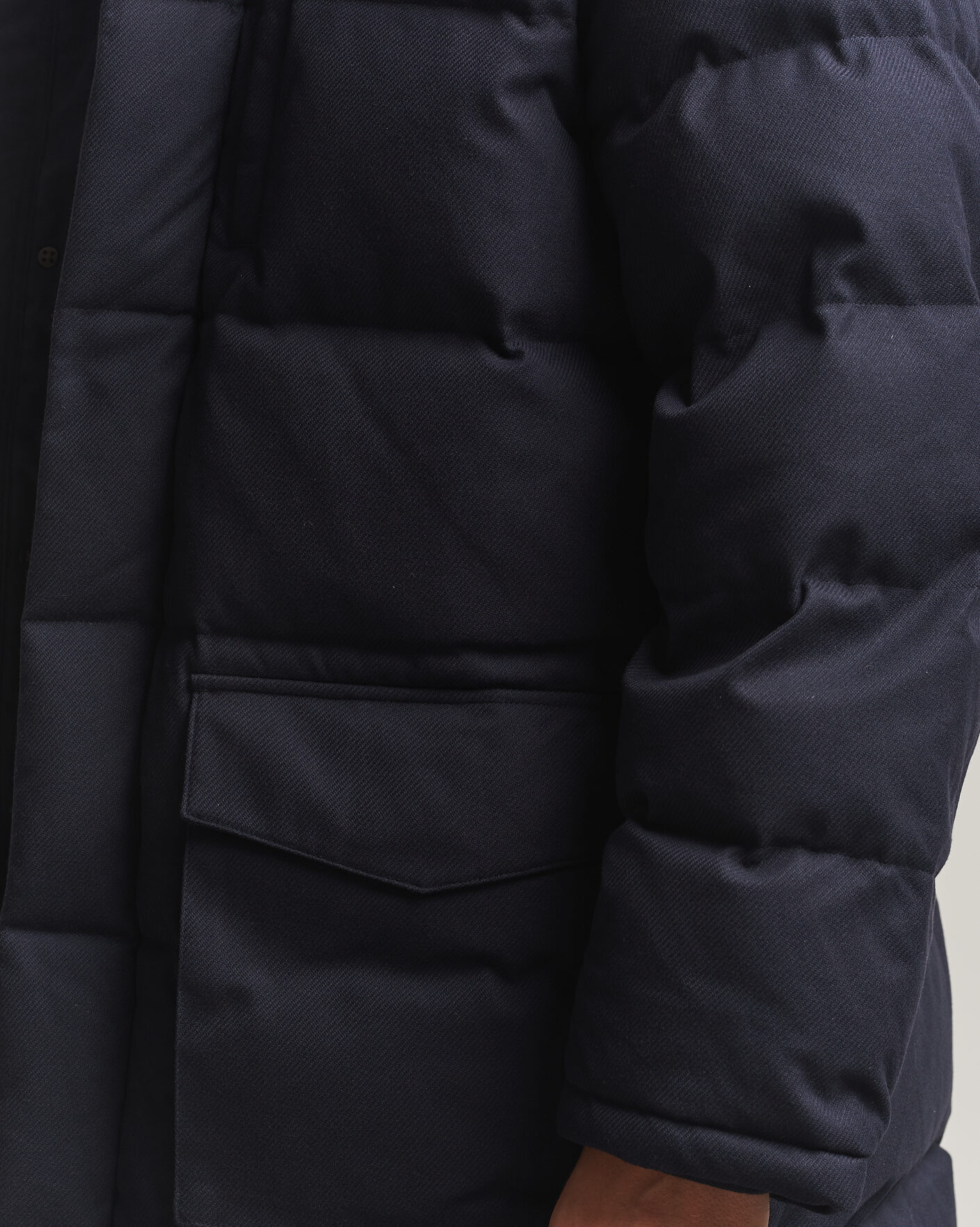 Herre | Jakker | Gant | Flannel Down Hooded Parka Evening Blue