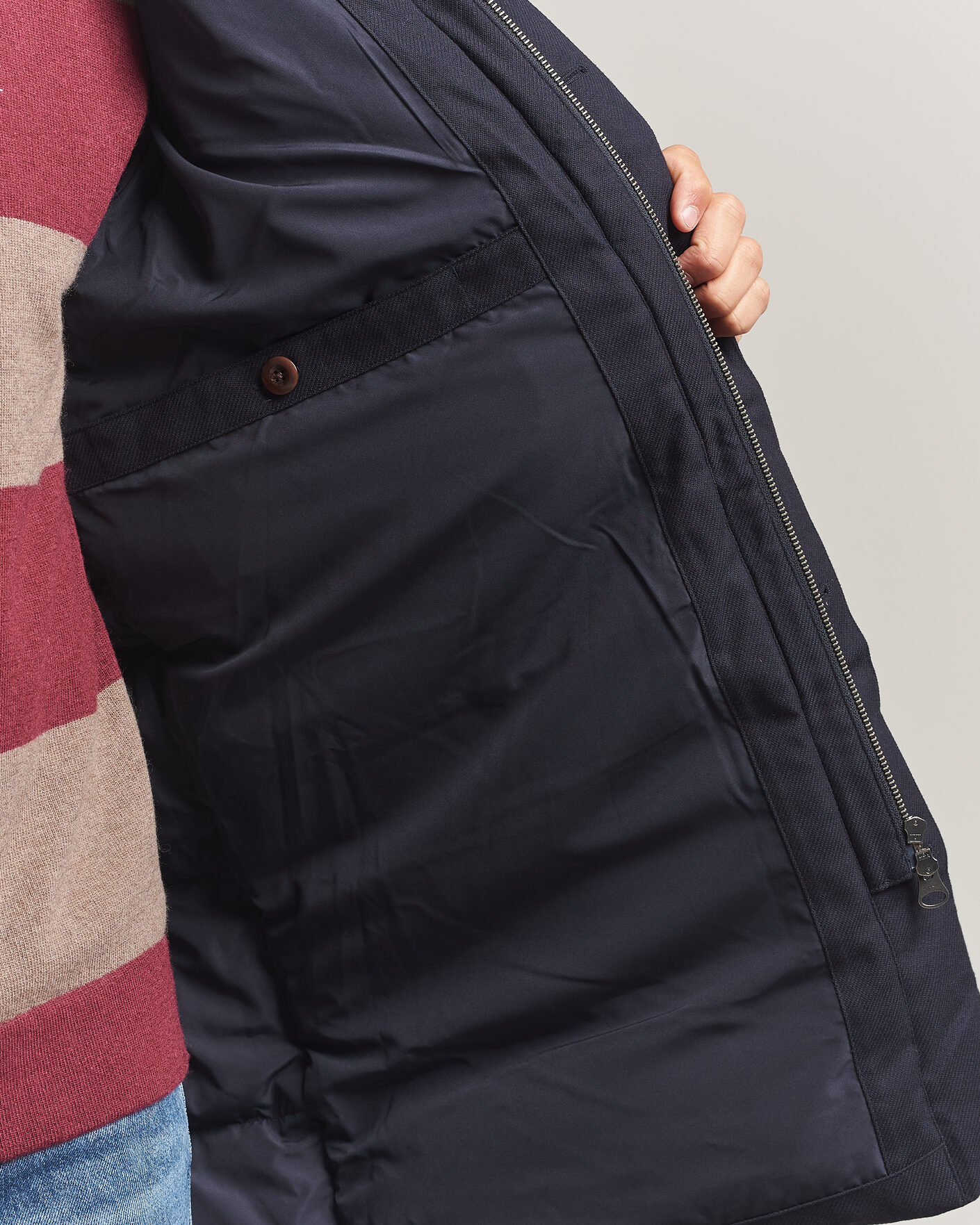 Herre | Jakker | Gant | Flannel Down Hooded Parka Evening Blue