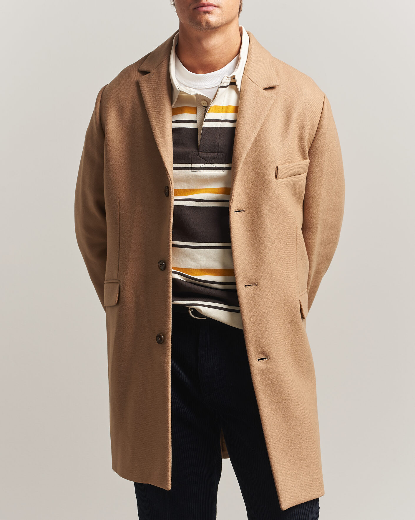 Herre | Jakker | Gant | Classic Wool/Cashmere Coat Light Taupe