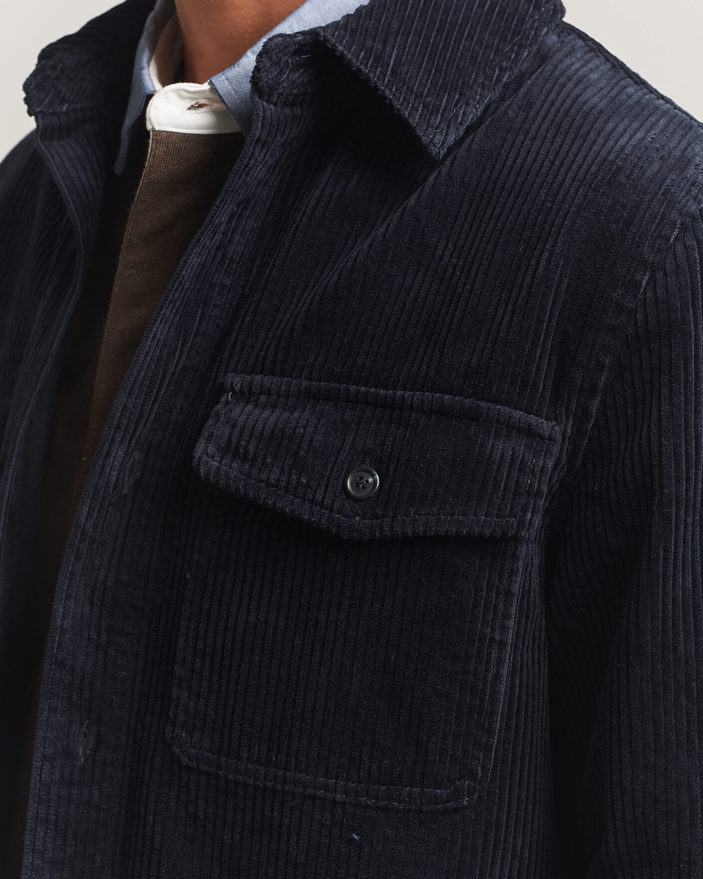 Herre | Skjorter | Gant | Regular Fit Corduroy Overshirt Evening Blue