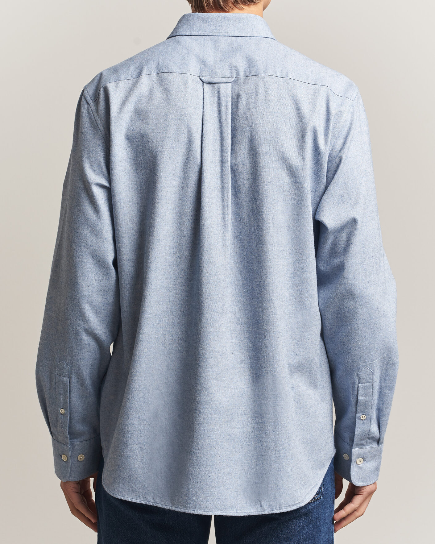 Herre | Skjorter | Gant | Regular Fit Flannel Shirt Light Blue Melange