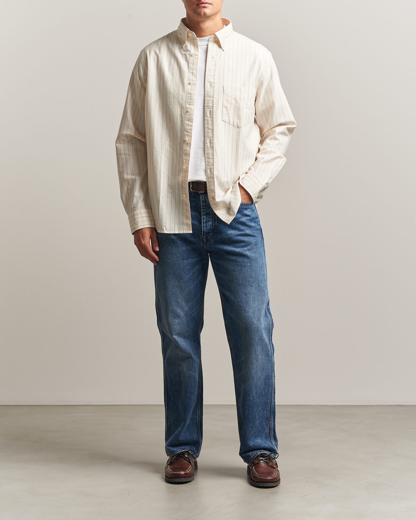 Herre | Skjorter | Gant | Regular Fit Archive Oxford Striped Shirt Cream