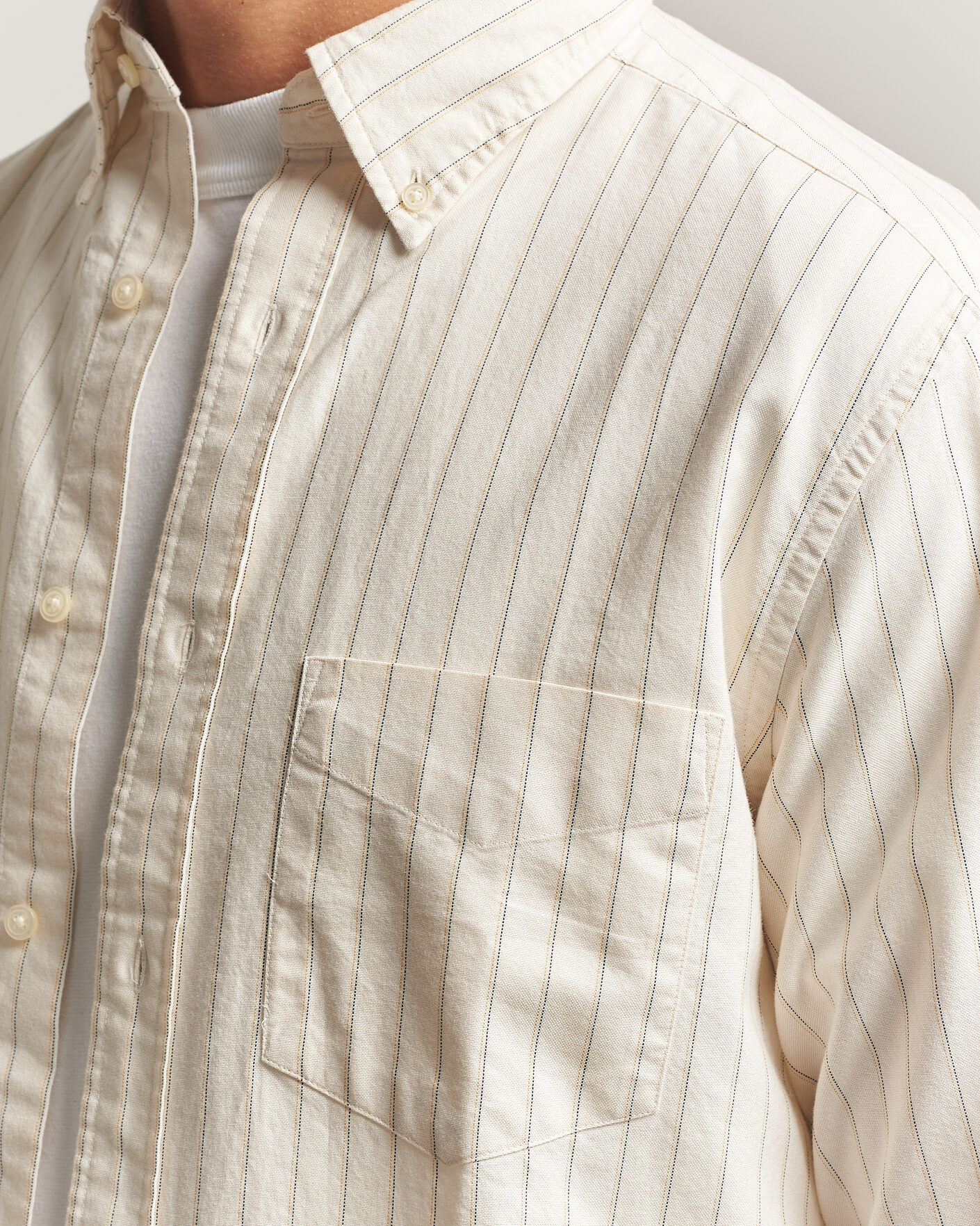 Herre | Skjorter | Gant | Regular Fit Archive Oxford Striped Shirt Cream