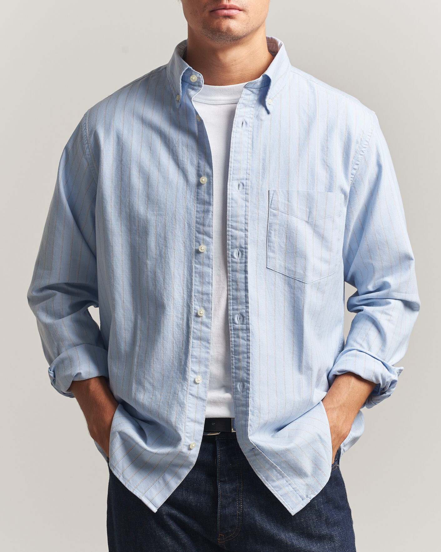 Herre | Skjorter | Gant | Regular Fit Archive Oxford Striped Shirt Clear Sky