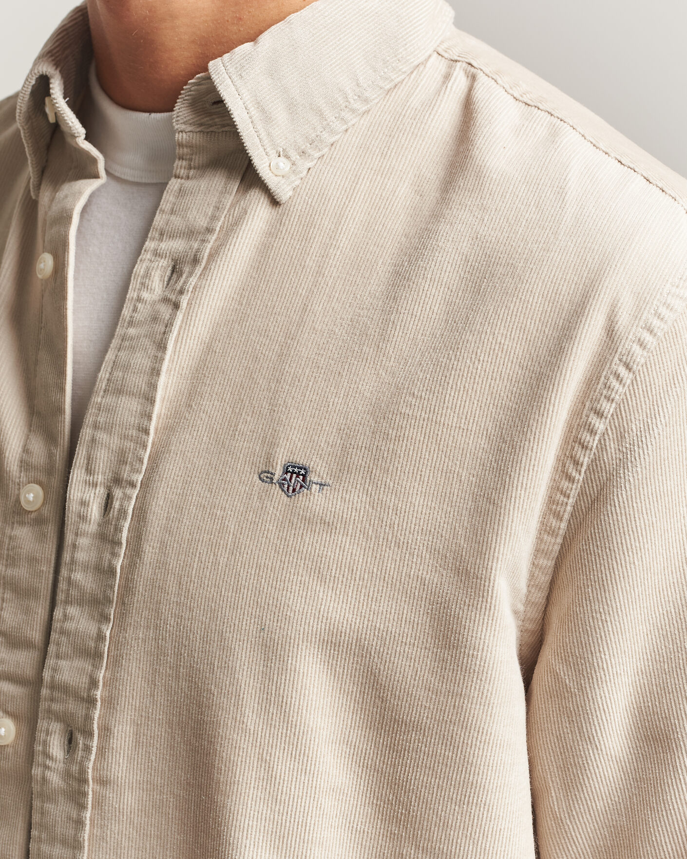 Herre | Skjorter | Gant | Regular Fit Corduroy Shirt Clay Beige