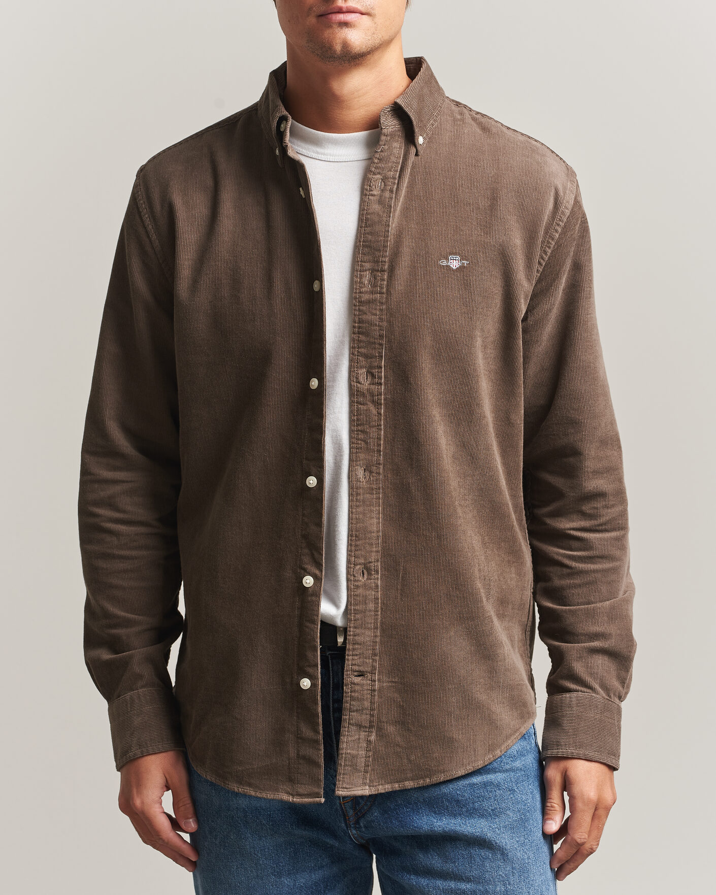 Herre | Skjorter | Gant | Regular Fit Corduroy Shirt Faded Taupe