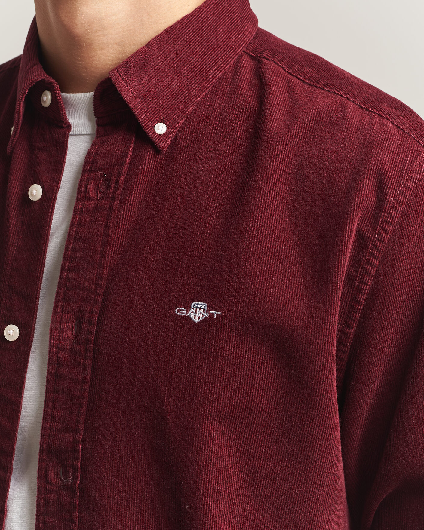 Herre | Skjorter | Gant | Regular Fit Corduroy Shirt Deep Grape Wine
