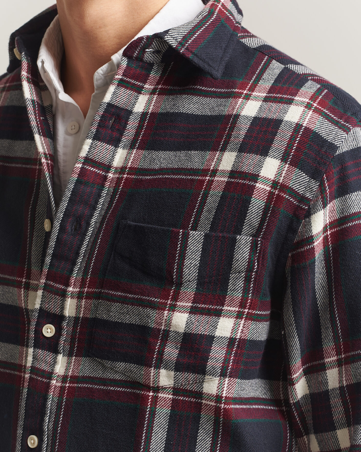 Herre | Skjorter | Gant | Regular Fit Flannel Checked Overshirt Evening Blue