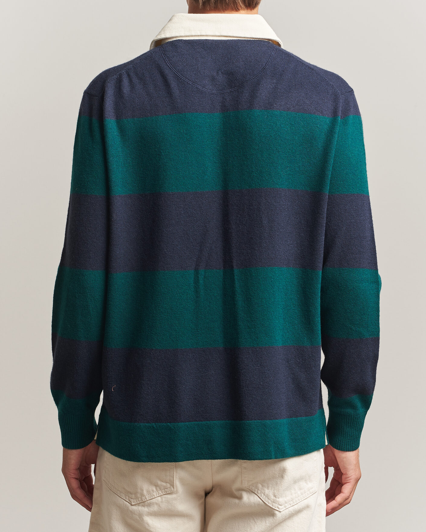Herre | Trøjer | Gant | Lambswool Barstriped Rugger Dark Emerald