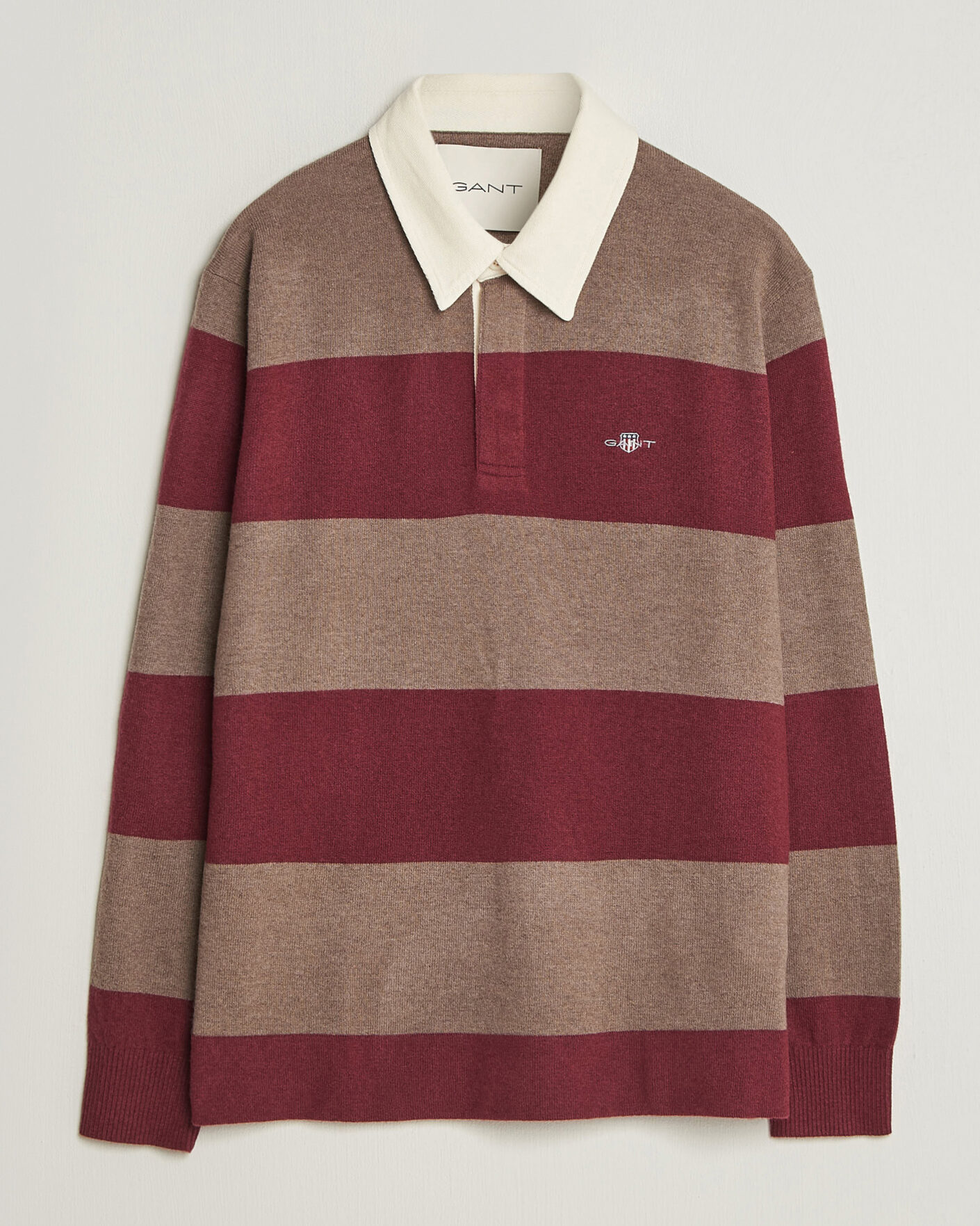 Herre | Trøjer | Gant | Lambswool Barstriped Rugger Deep Grape Wine