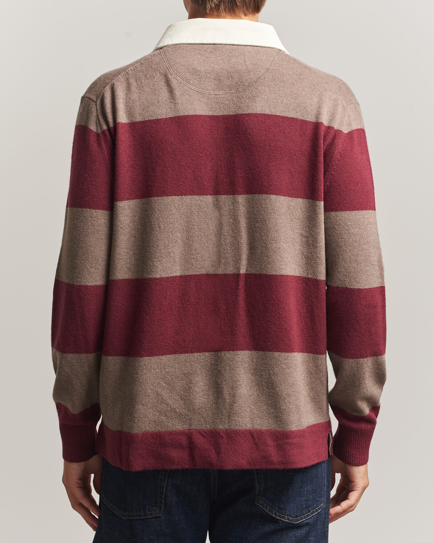 Herre | Trøjer | Gant | Lambswool Barstriped Rugger Deep Grape Wine