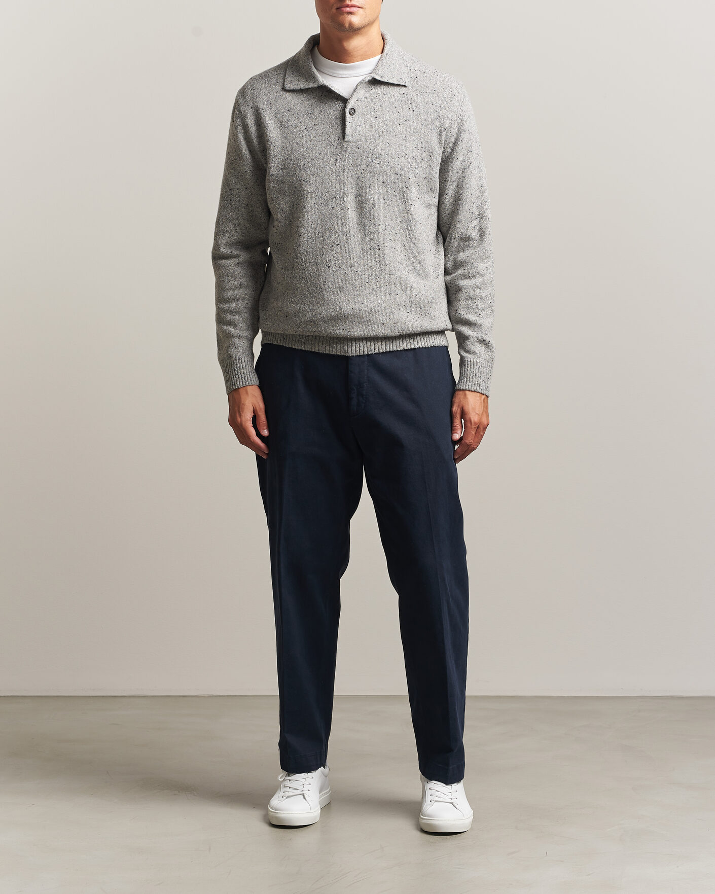 Herre | Trøjer | Gant | Neps Wool Polo Grey Melange