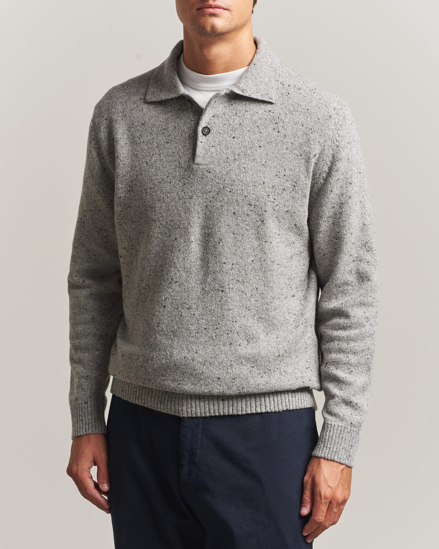 Herre | Trøjer | Gant | Neps Wool Polo Grey Melange