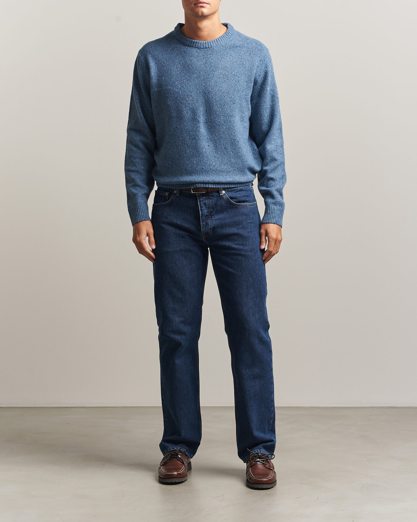 Herre | Trøjer | Gant | Neps Wool Crew Neck Sweater Blue Horizon