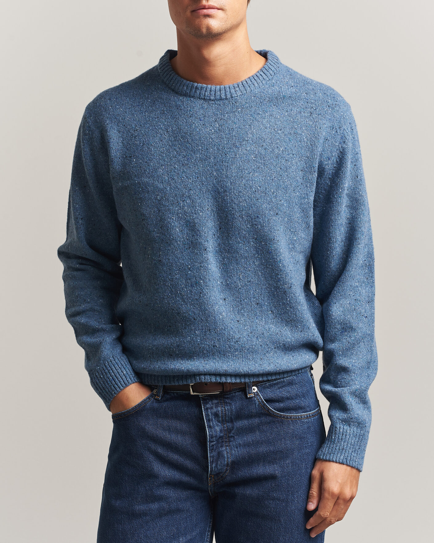 Herre | Trøjer | Gant | Neps Wool Crew Neck Sweater Blue Horizon