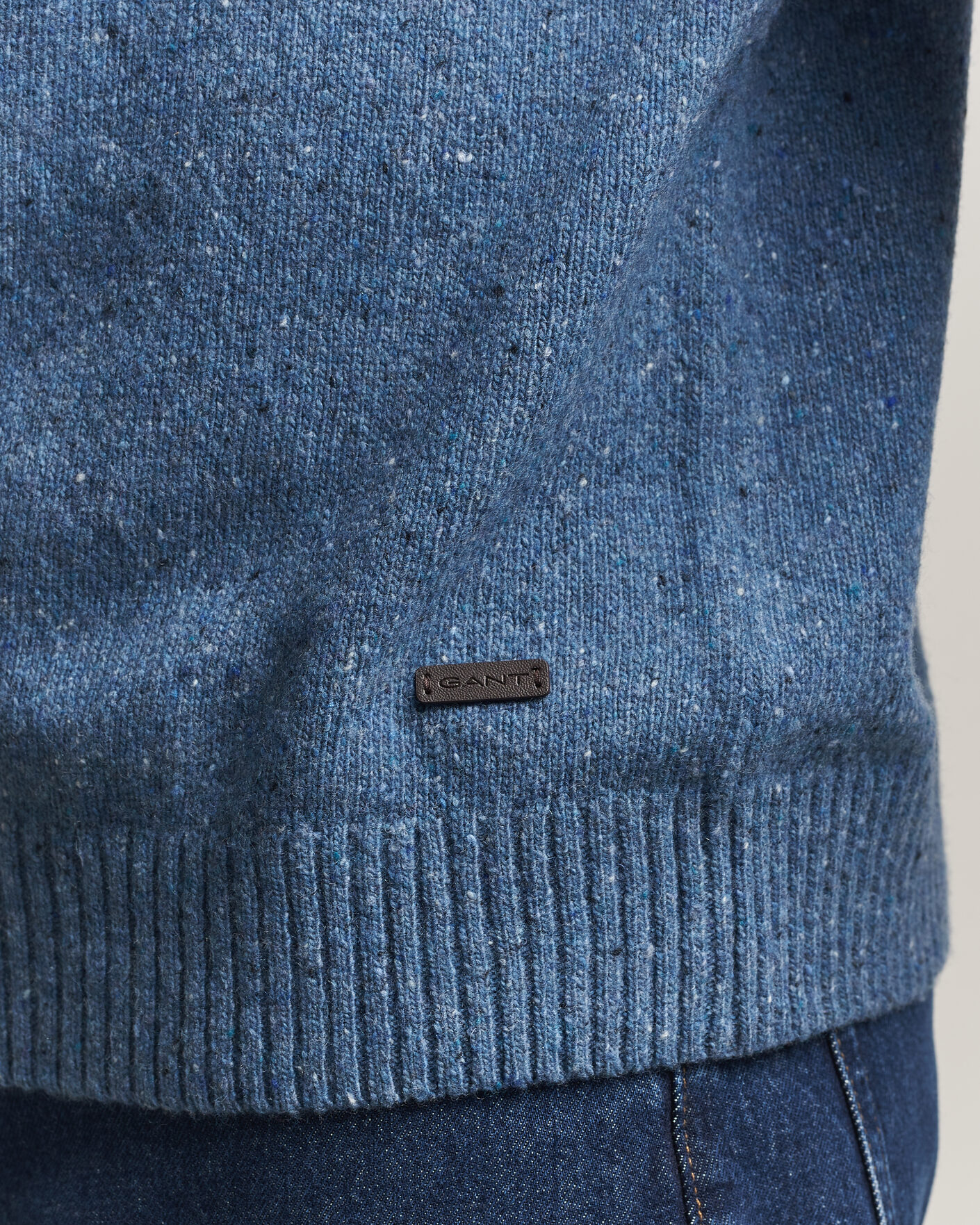 Herre | Trøjer | Gant | Neps Wool Crew Neck Sweater Blue Horizon