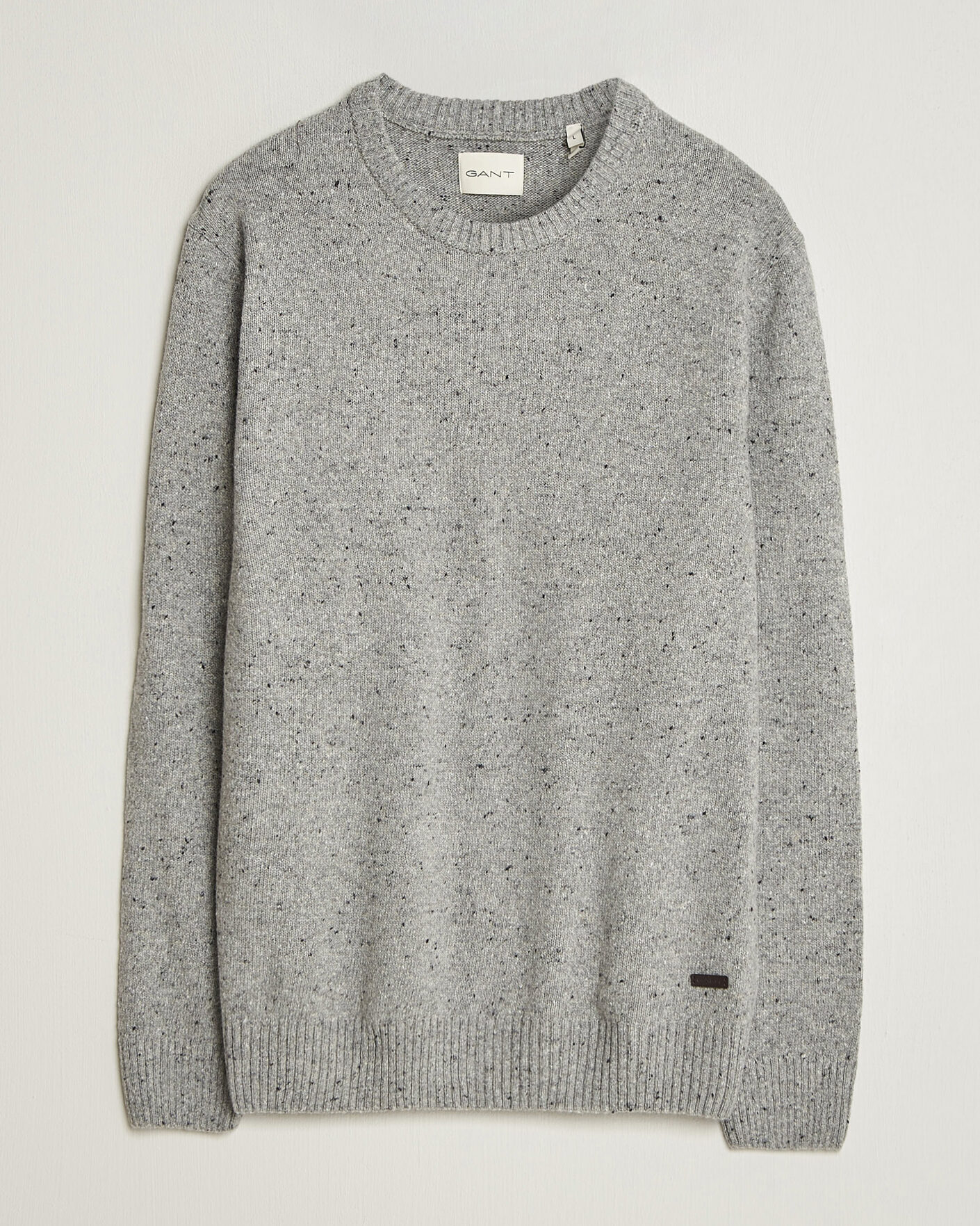 Herre | Trøjer | Gant | Neps Wool Crew Neck Sweater Grey Melange