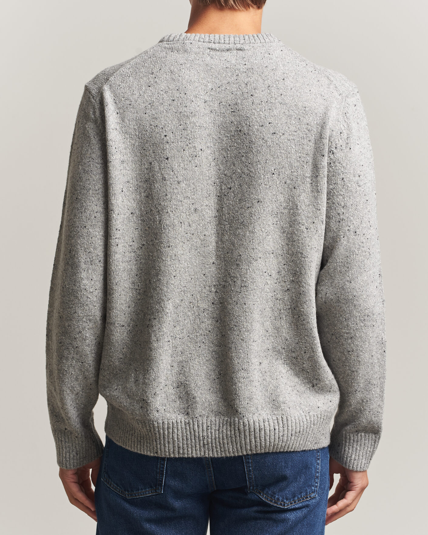 Herre | Trøjer | Gant | Neps Wool Crew Neck Sweater Grey Melange