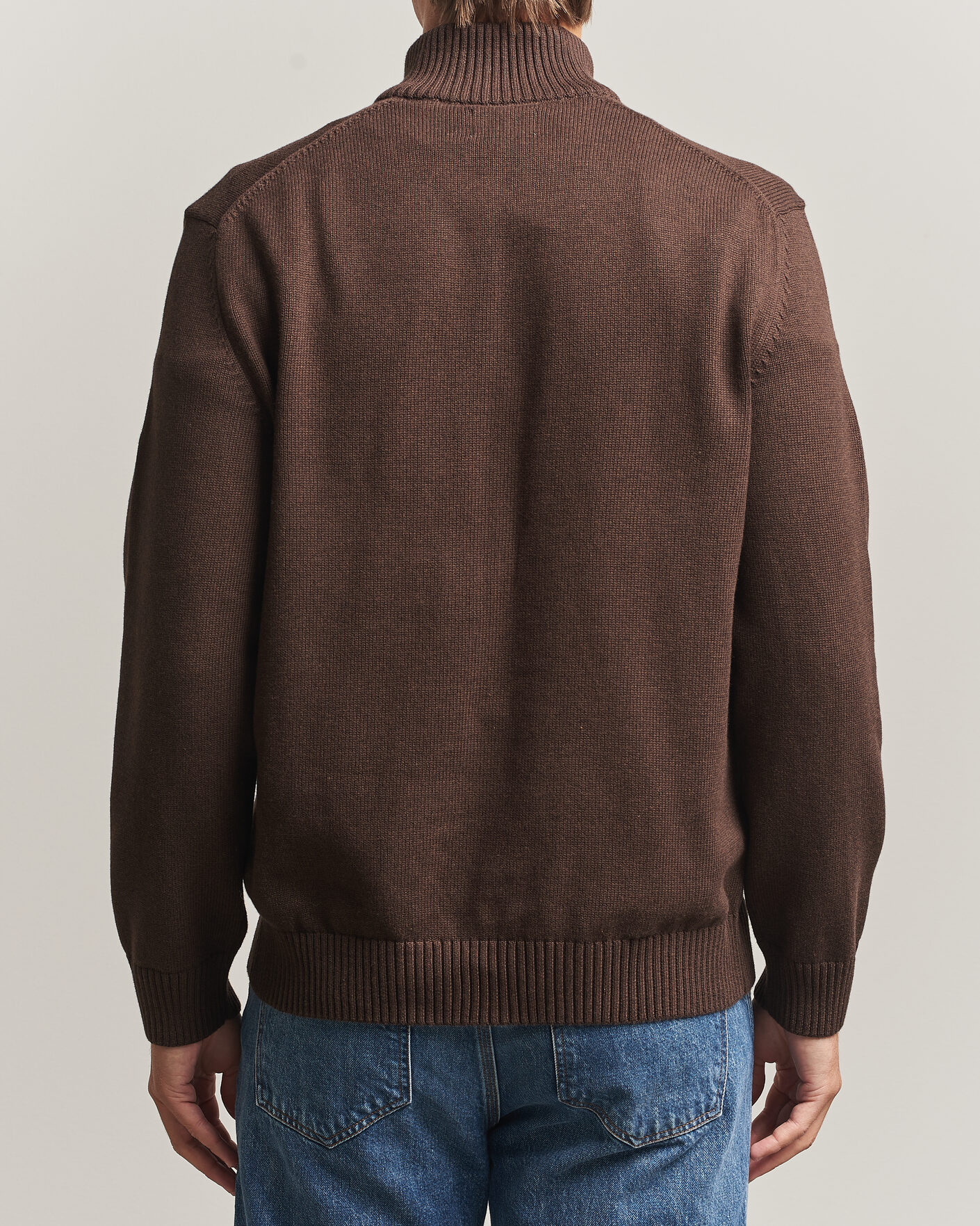 Herre | Trøjer | Gant | Casual Cotton Half Zip Black Brown Melange
