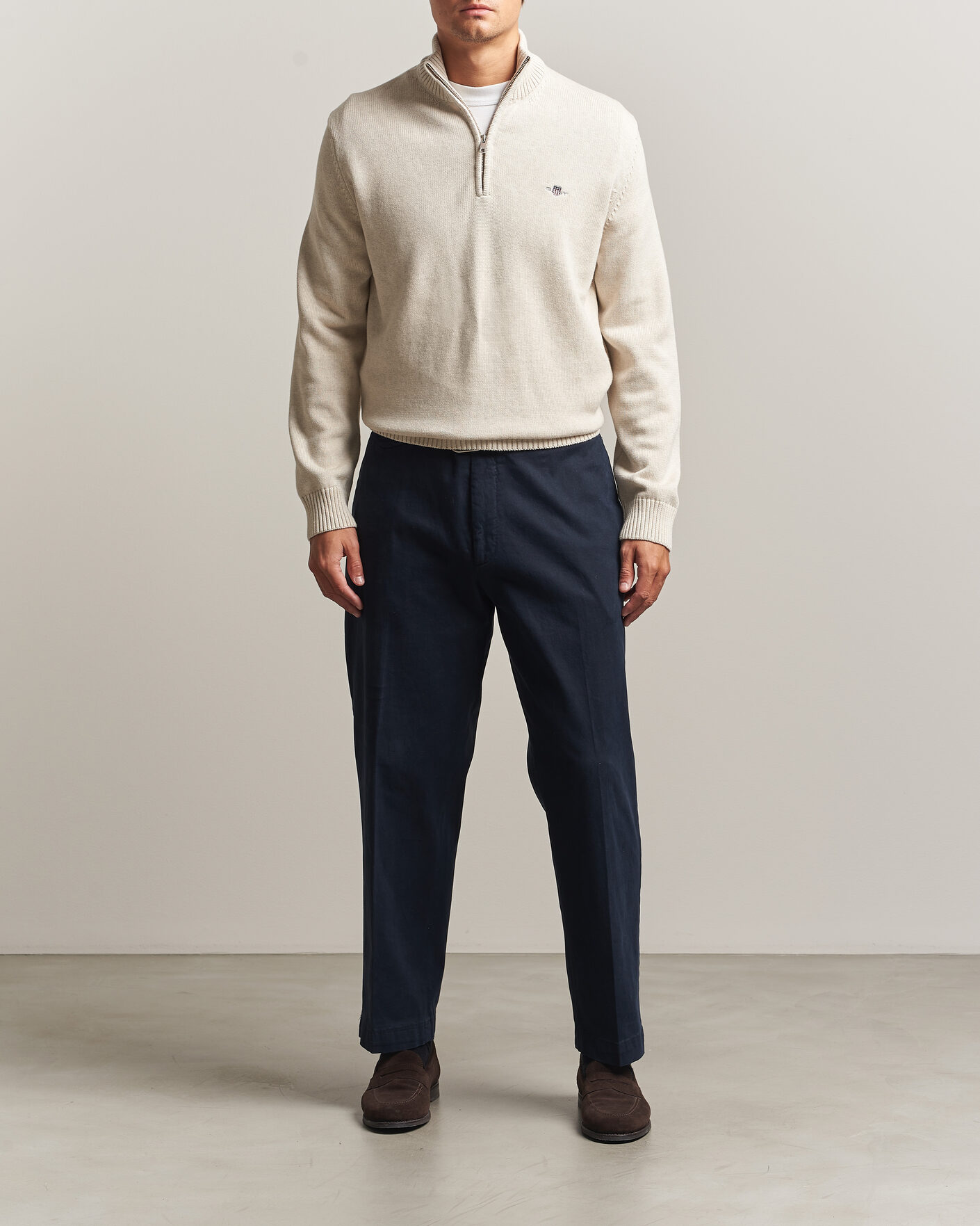 Herre | Trøjer | Gant | Casual Cotton Half Zip Seed Melange