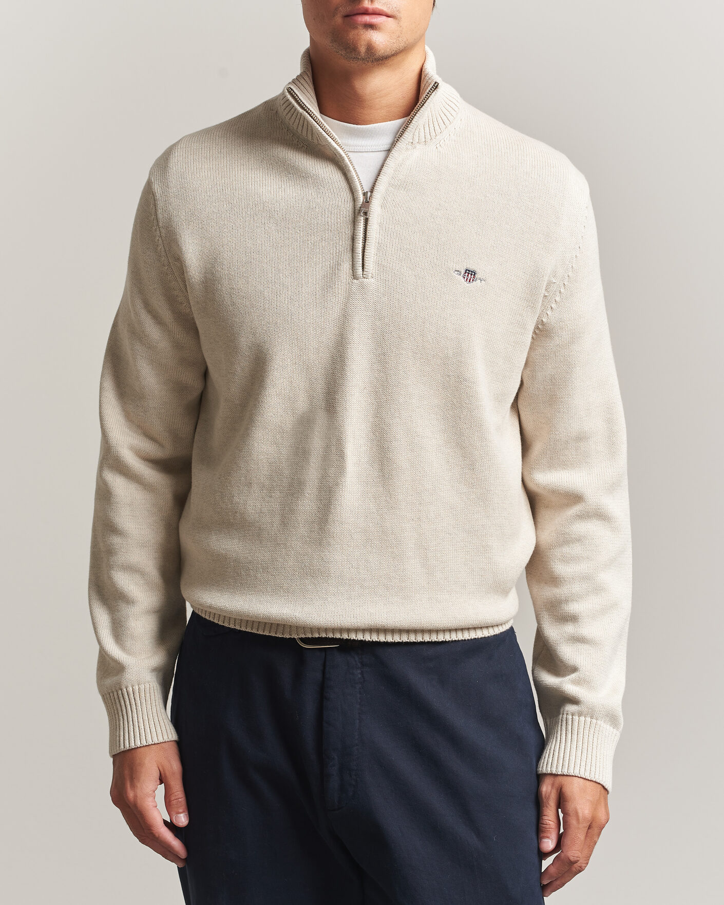 Herre | Trøjer | Gant | Casual Cotton Half Zip Seed Melange