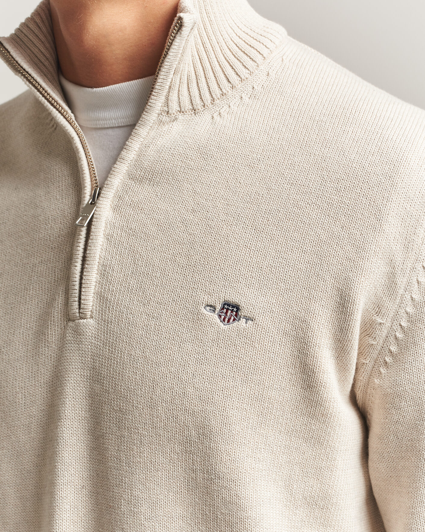 Herre | Trøjer | Gant | Casual Cotton Half Zip Seed Melange