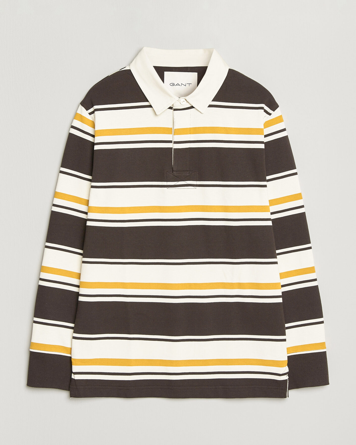 Herre | Trøjer | Gant | Striped Heavy Rugger Charred Wood Brown