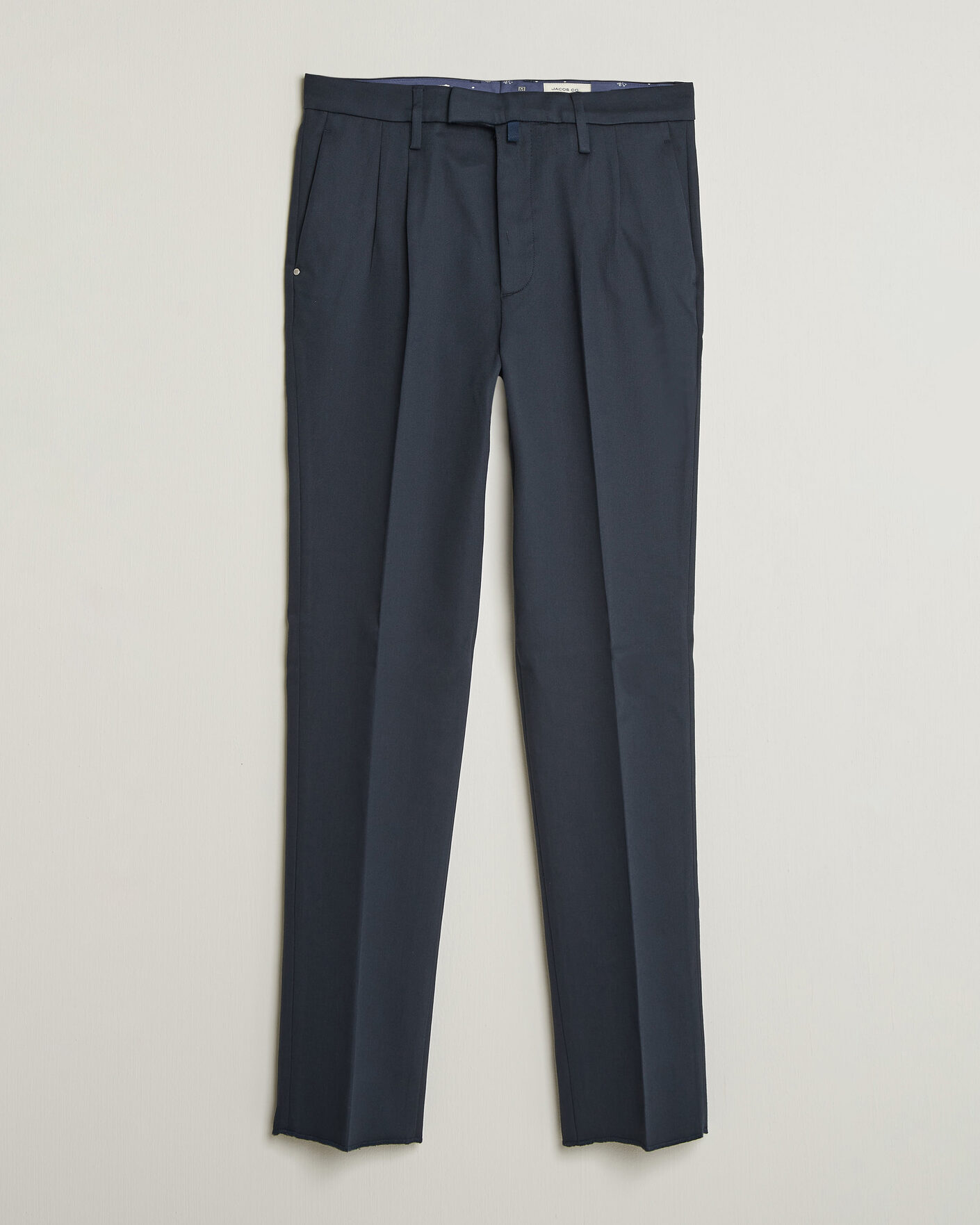 Herre | Bukser | Jacob Cohën | Lucas Pleated Cotton Gabardine Trousers Navy