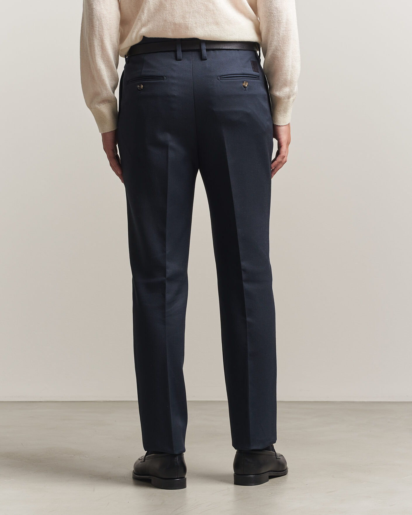 Herre | Bukser | Jacob Cohën | Lucas Pleated Cotton Gabardine Trousers Navy