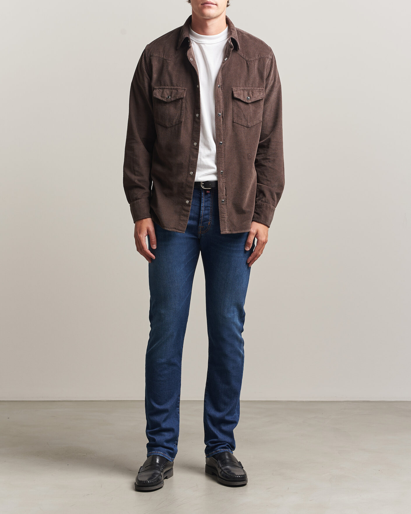 Herre | Skjorter | Jacob Cohën | Cord Pocket Overshirt Brown