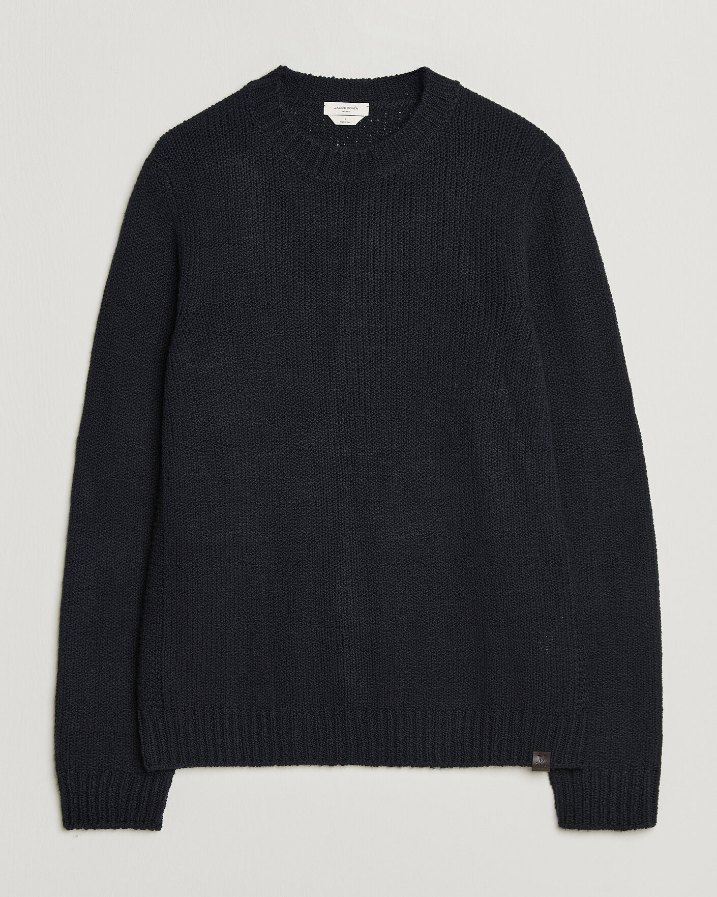 Herre | Trøjer | Jacob Cohën | Muffled Virgin Wool Link Stitch Sweater Navy