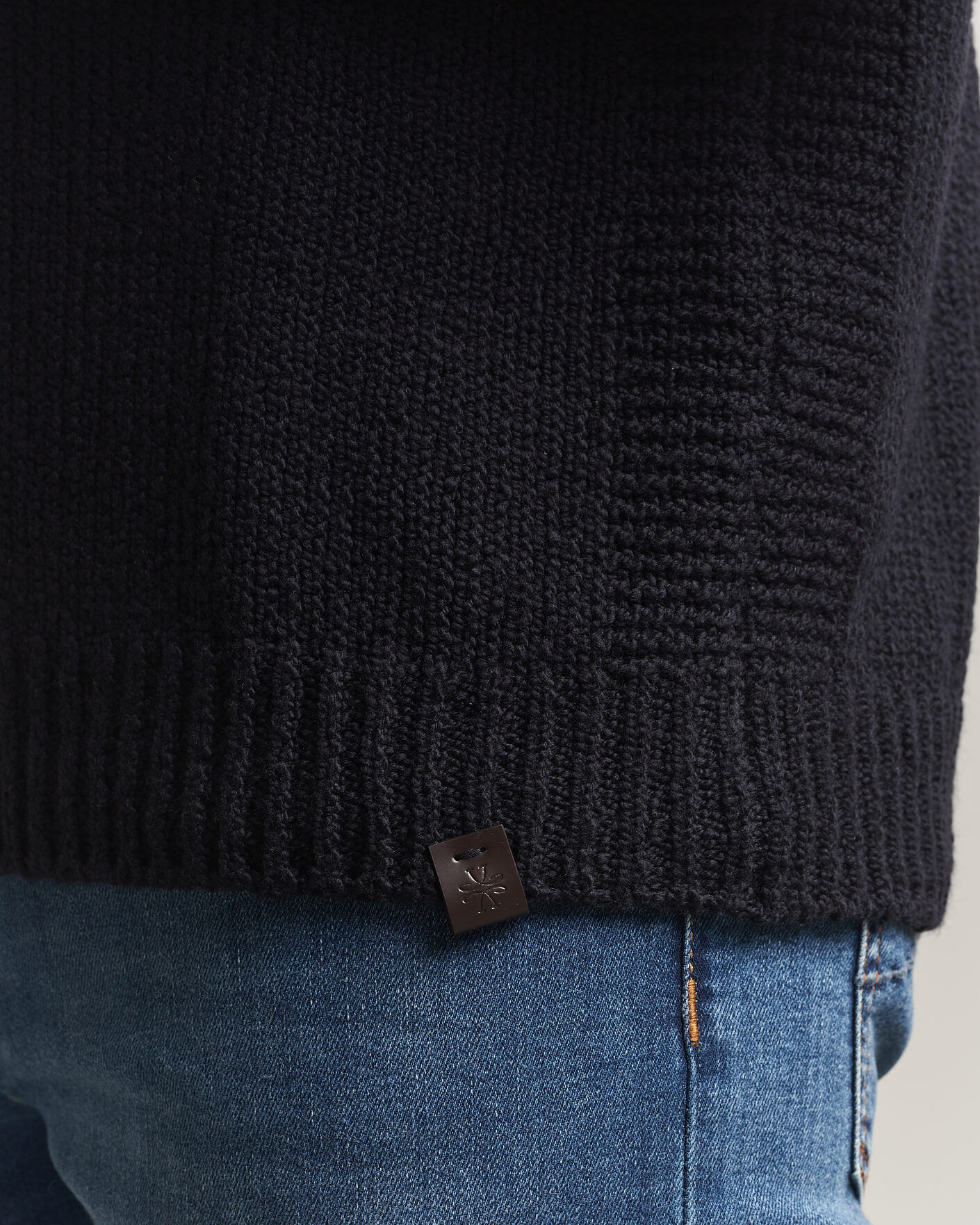 Herre | Trøjer | Jacob Cohën | Muffled Virgin Wool Link Stitch Sweater Navy