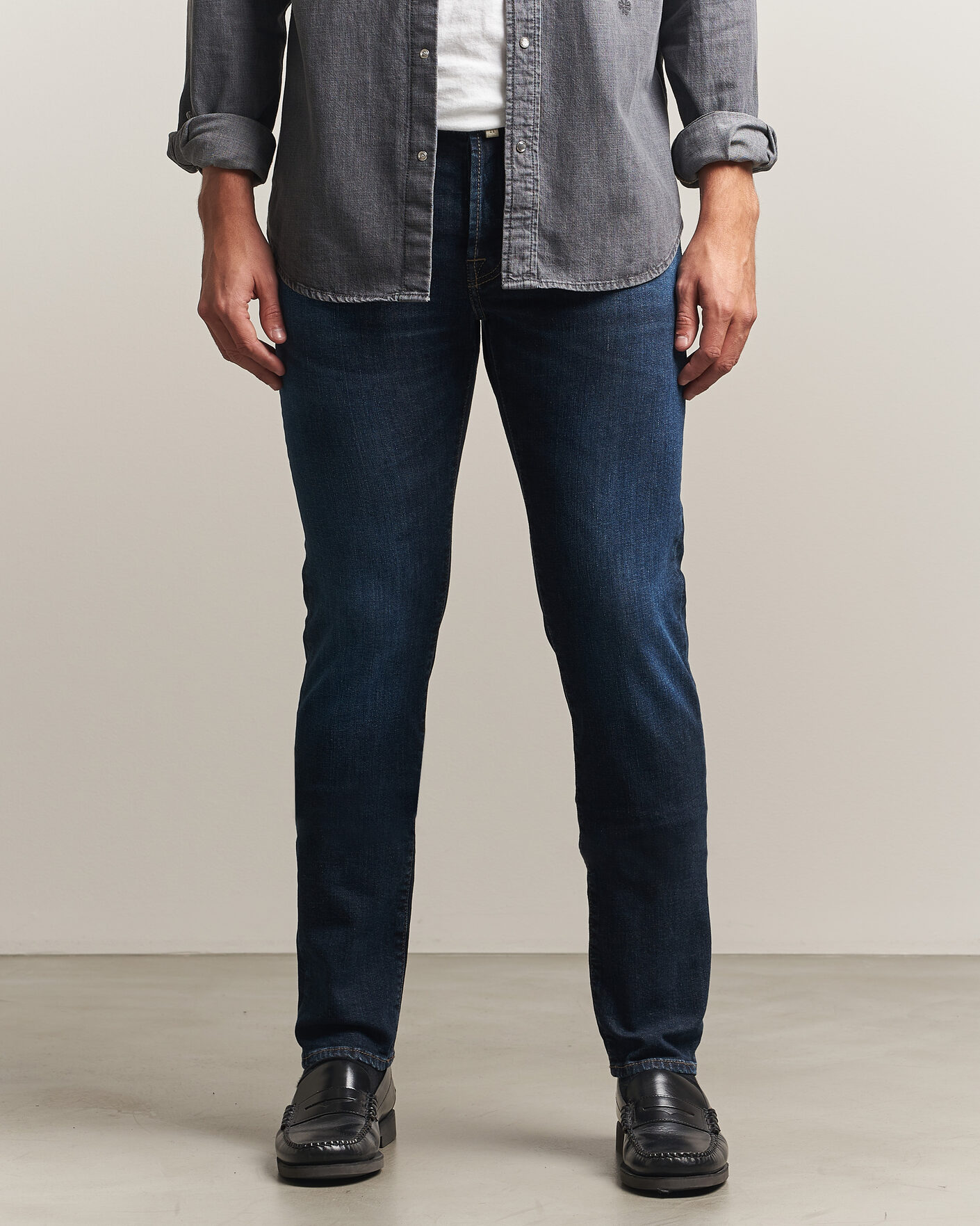 Herre | Jeans | Jacob Cohën | Bard Slim Fit Apres Ski Patch Stretch Jeans Blue