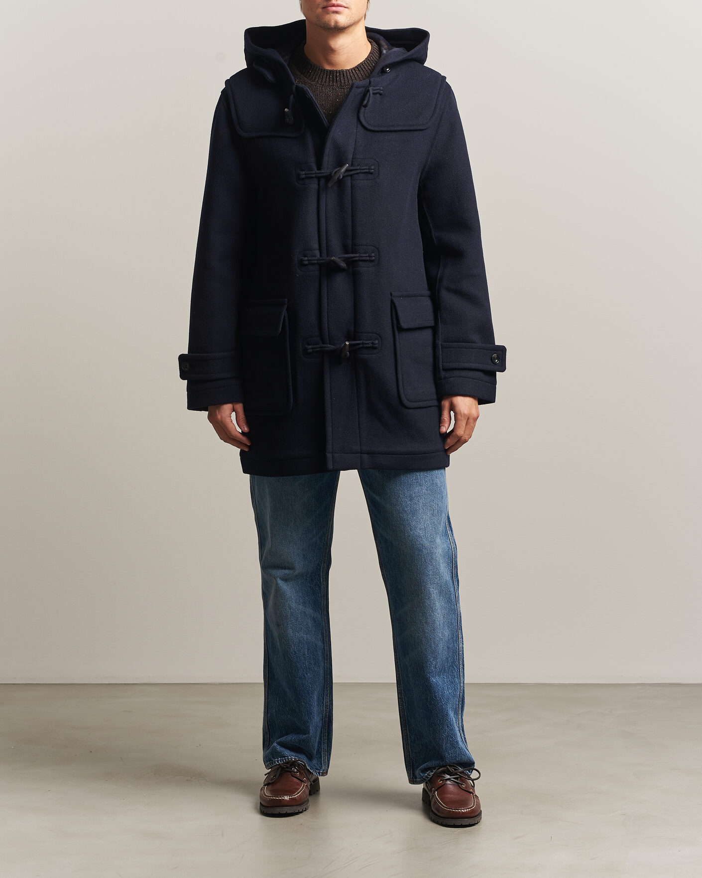 Herre | Jakker | Gant | Classic Wool Duffle Coat Evening Blue