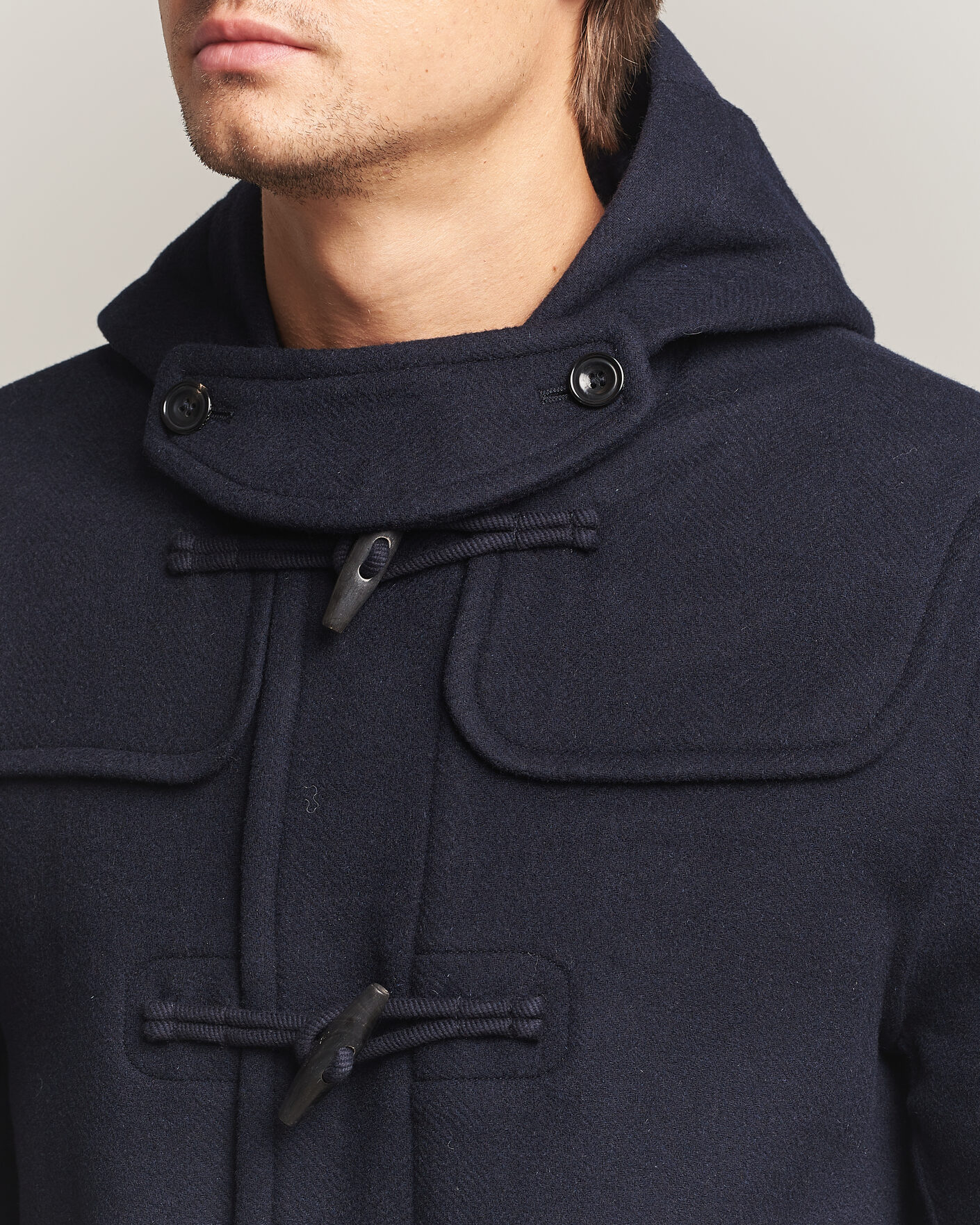 Herre | Jakker | Gant | Classic Wool Duffle Coat Evening Blue