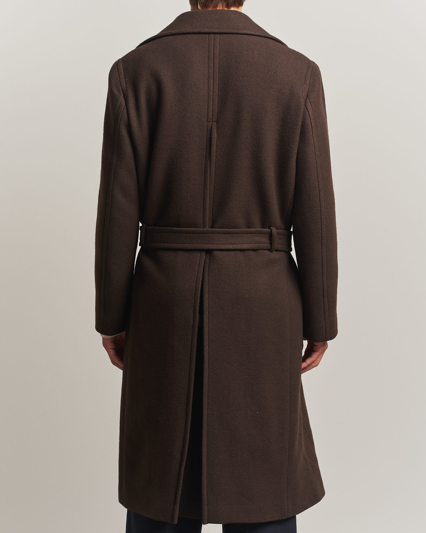 Herre | Jakker | Gant | Wool Double Breasted Belted Coat Black Brown