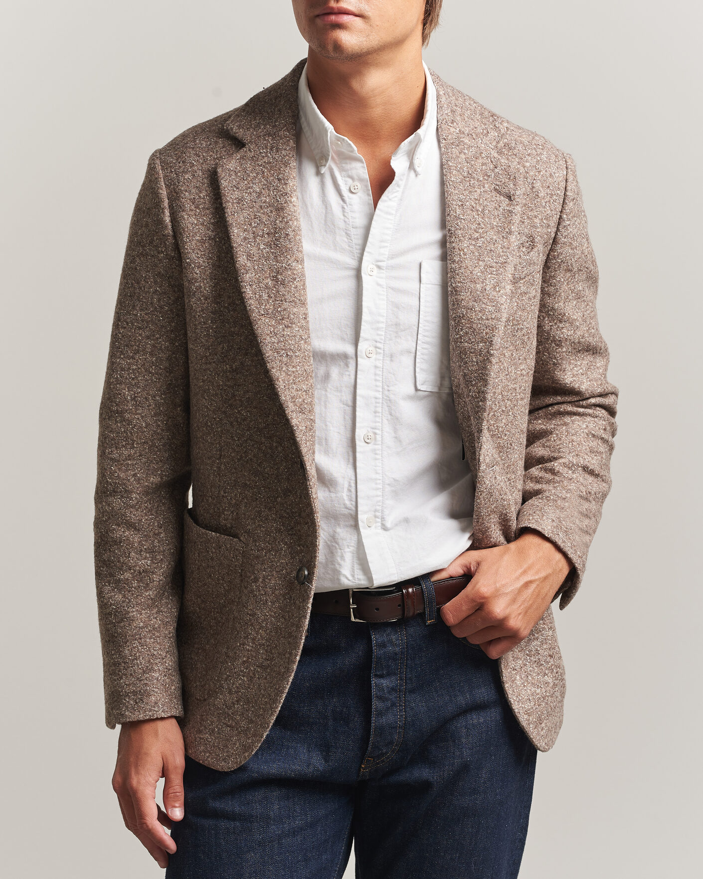 Herre | Blazere & jakker | Gant | Wool/Silk Jersey Blazer Clay Beige