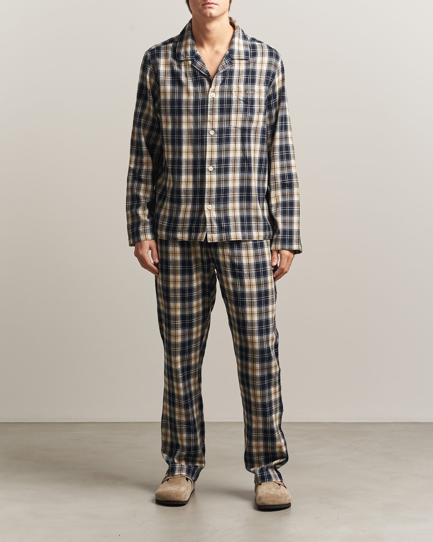 Herre | Pyjamas & Morgenkåber | Gant | Flannel Checked Pyjama Set Evening Blue