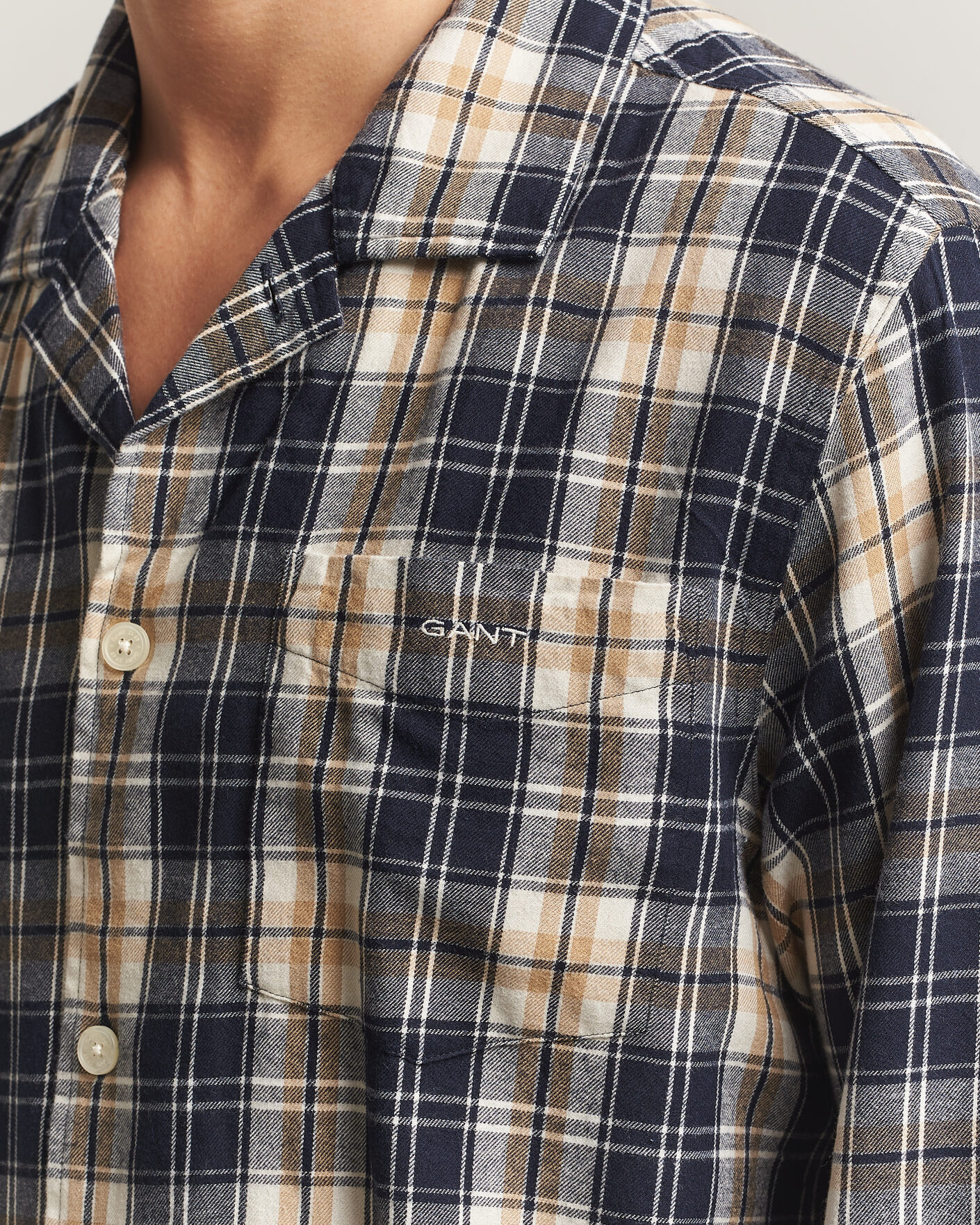 Herre | Pyjamas & Morgenkåber | Gant | Flannel Checked Pyjama Set Evening Blue
