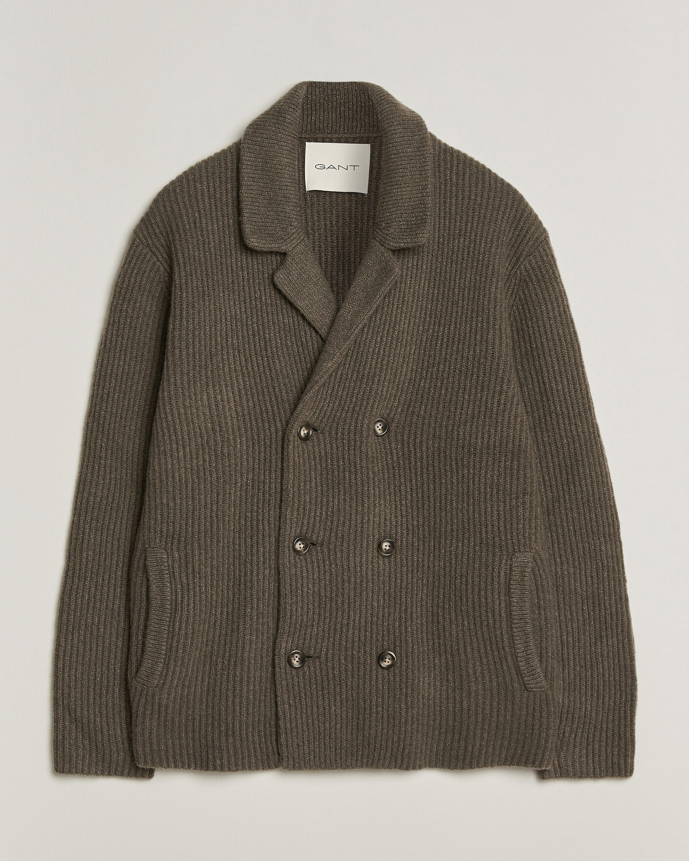 Herre | Trøjer | Gant | Wool/Yak Knitted Cardigan Faded Taupe