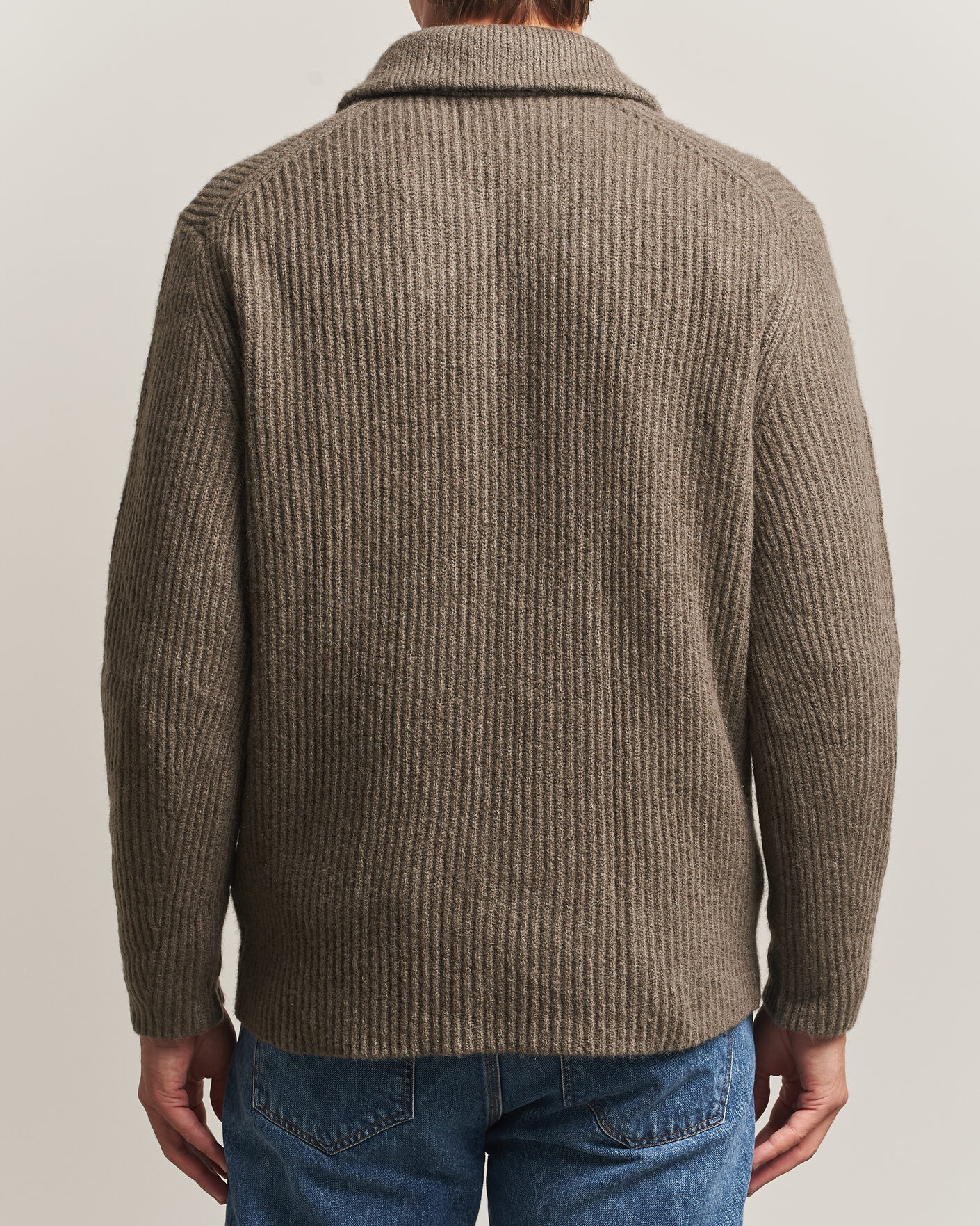 Herre | Trøjer | Gant | Wool/Yak Knitted Cardigan Faded Taupe