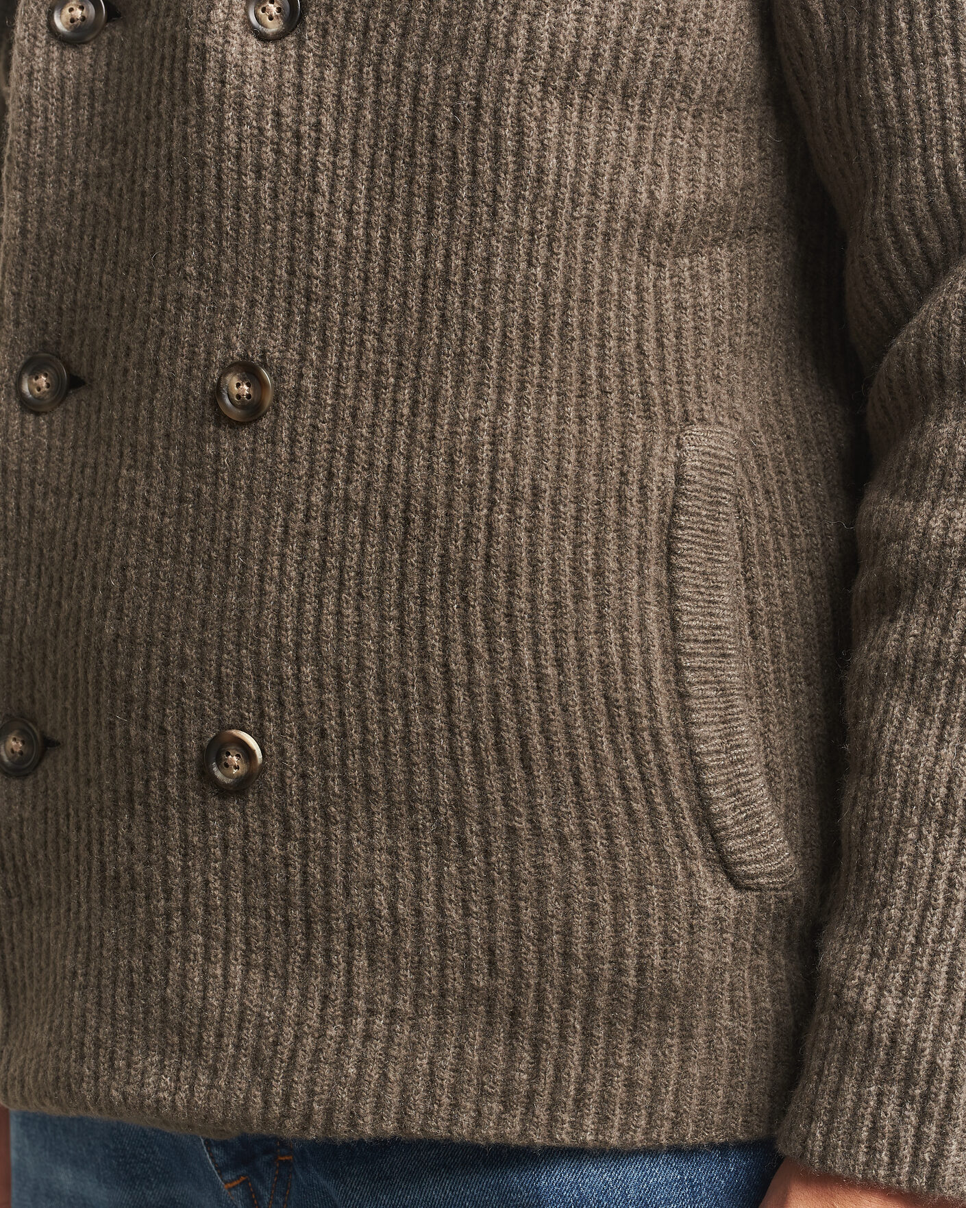Herre | Trøjer | Gant | Wool/Yak Knitted Cardigan Faded Taupe
