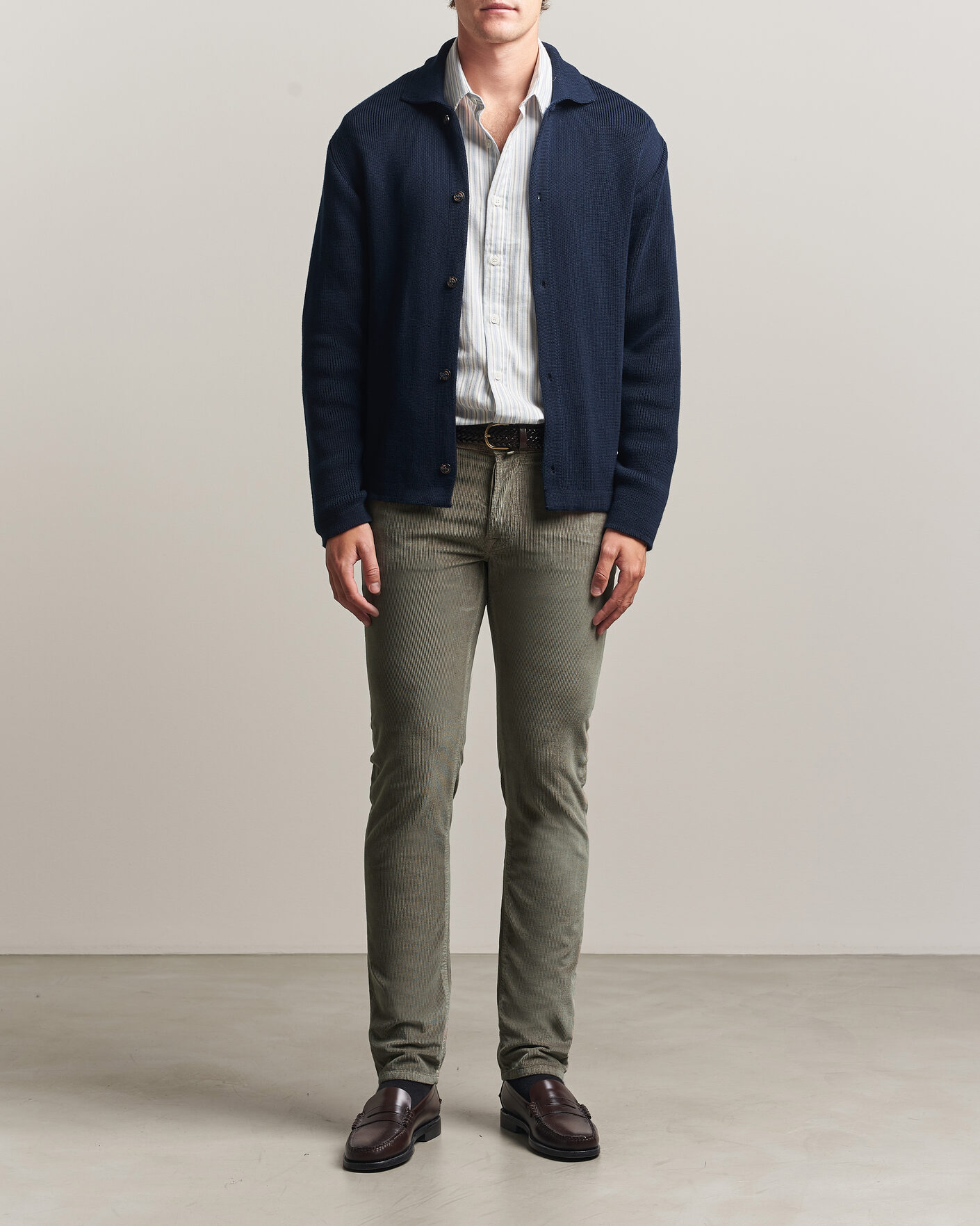 Herre | Bukser | Jacob Cohën | Bard 5-Pocket Medium Corduroy Trousers Taupe