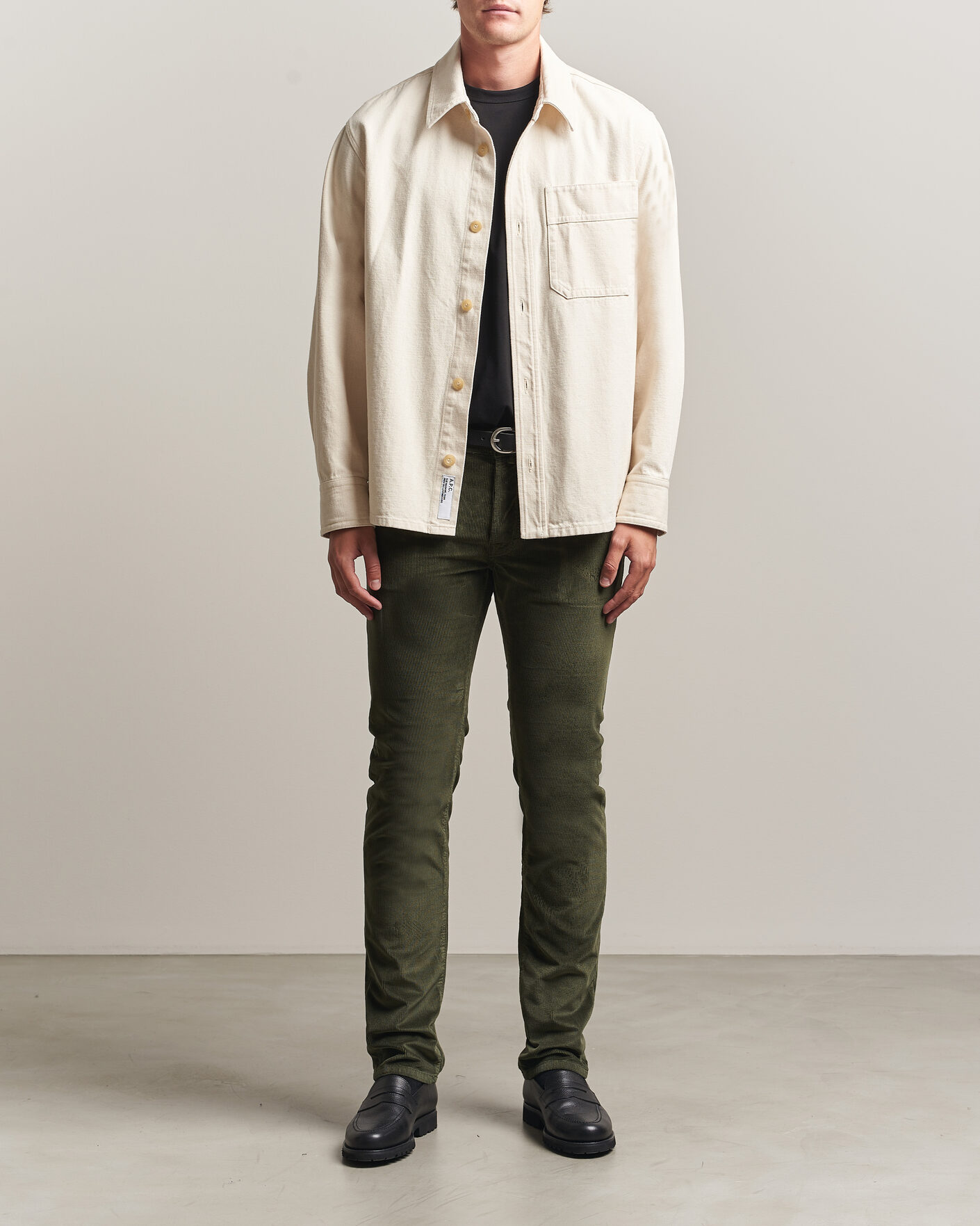 Herre | Bukser | Jacob Cohën | Bard 5-Pocket Medium Corduroy Trousers Green