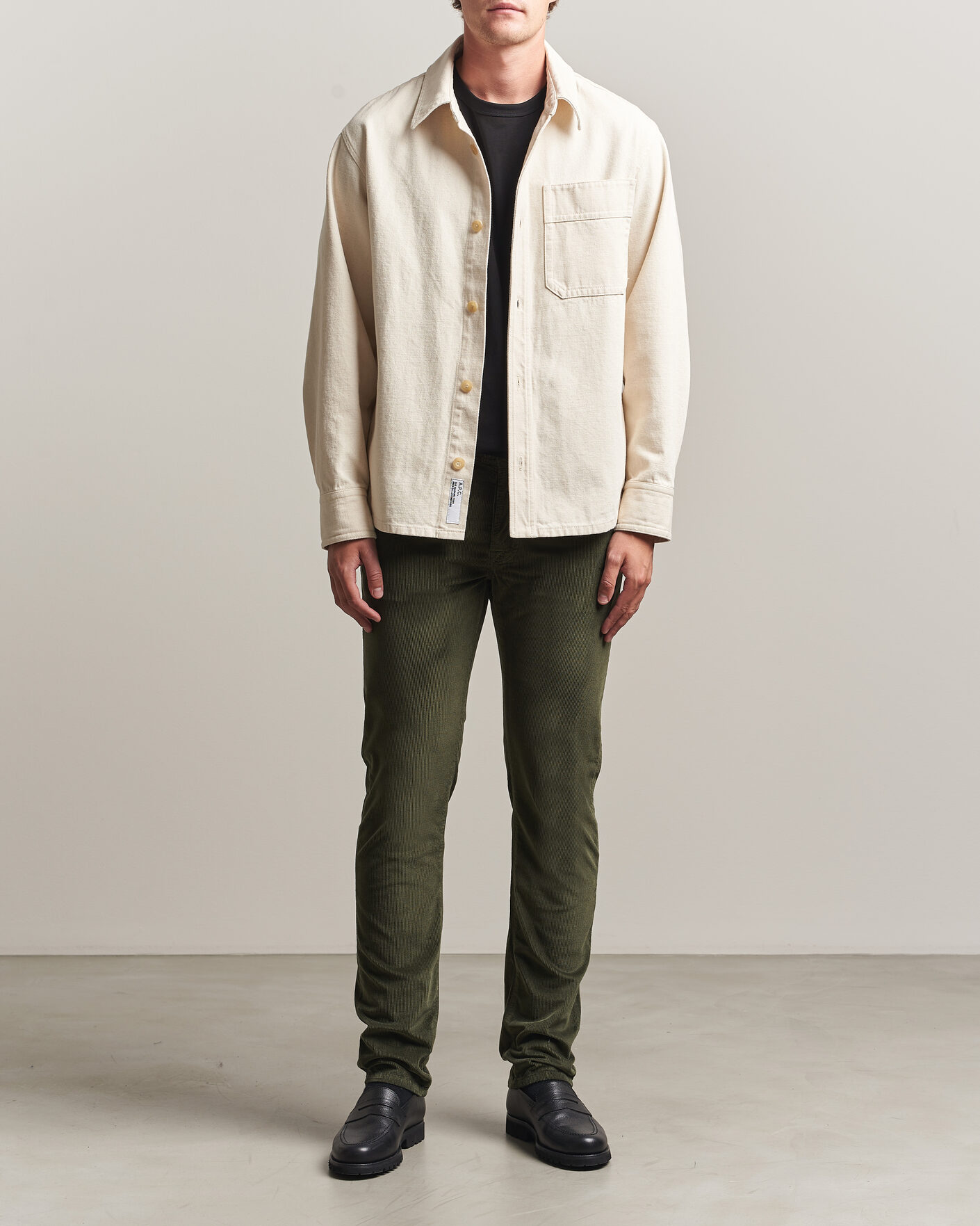 Herre | Bukser | Jacob Cohën | Bard 5-Pocket Medium Corduroy Trousers Green