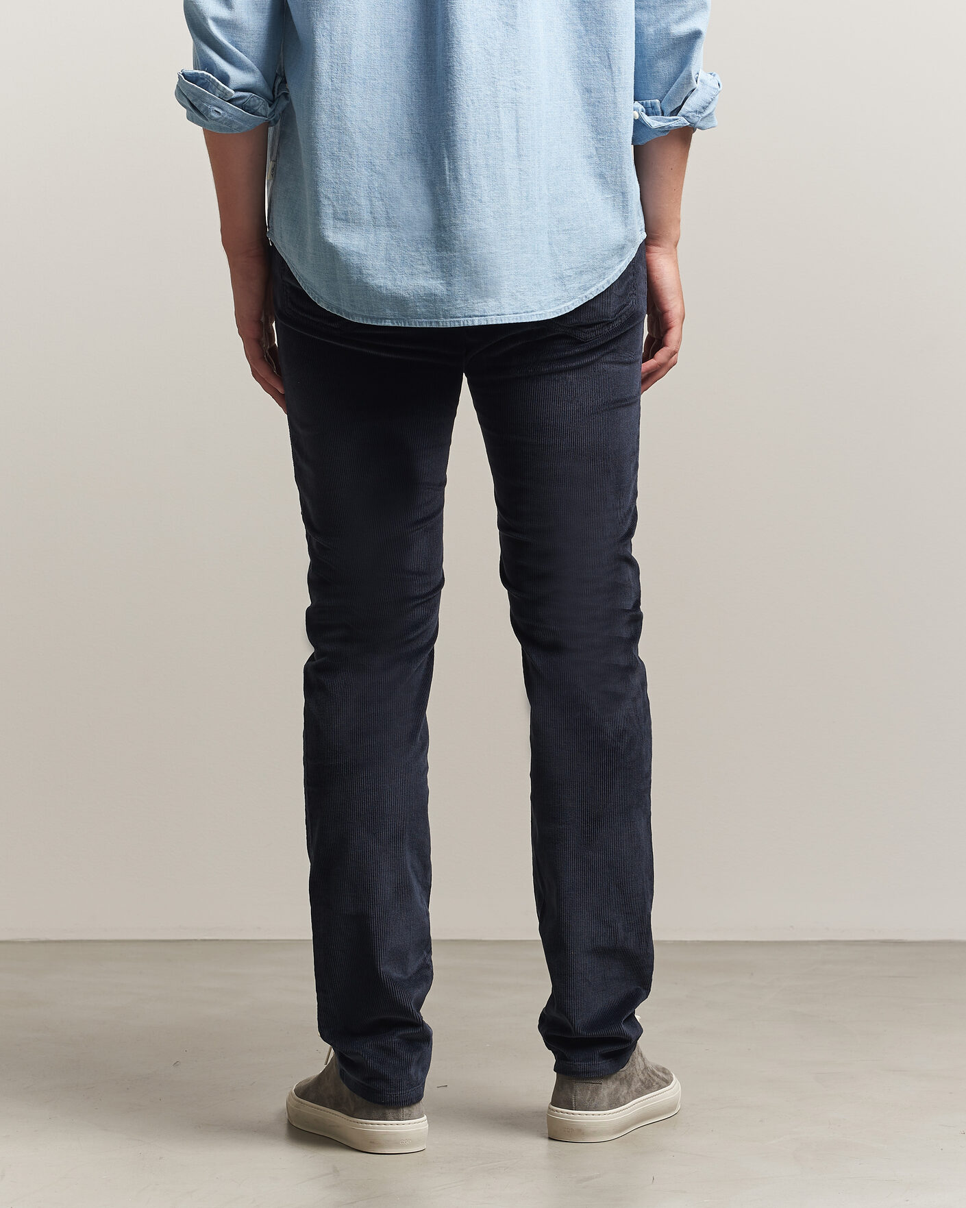 Herre | Bukser | Jacob Cohën | Bard 5-Pocket Medium Corduroy Trousers Navy
