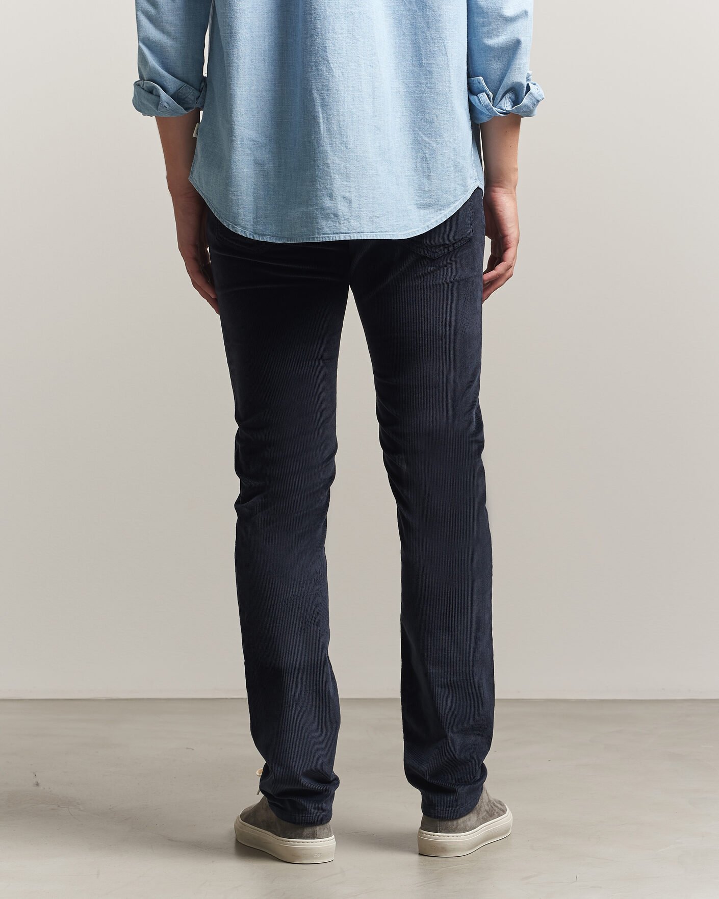 Herre | Bukser | Jacob Cohën | Bard 5-Pocket Medium Corduroy Trousers Navy