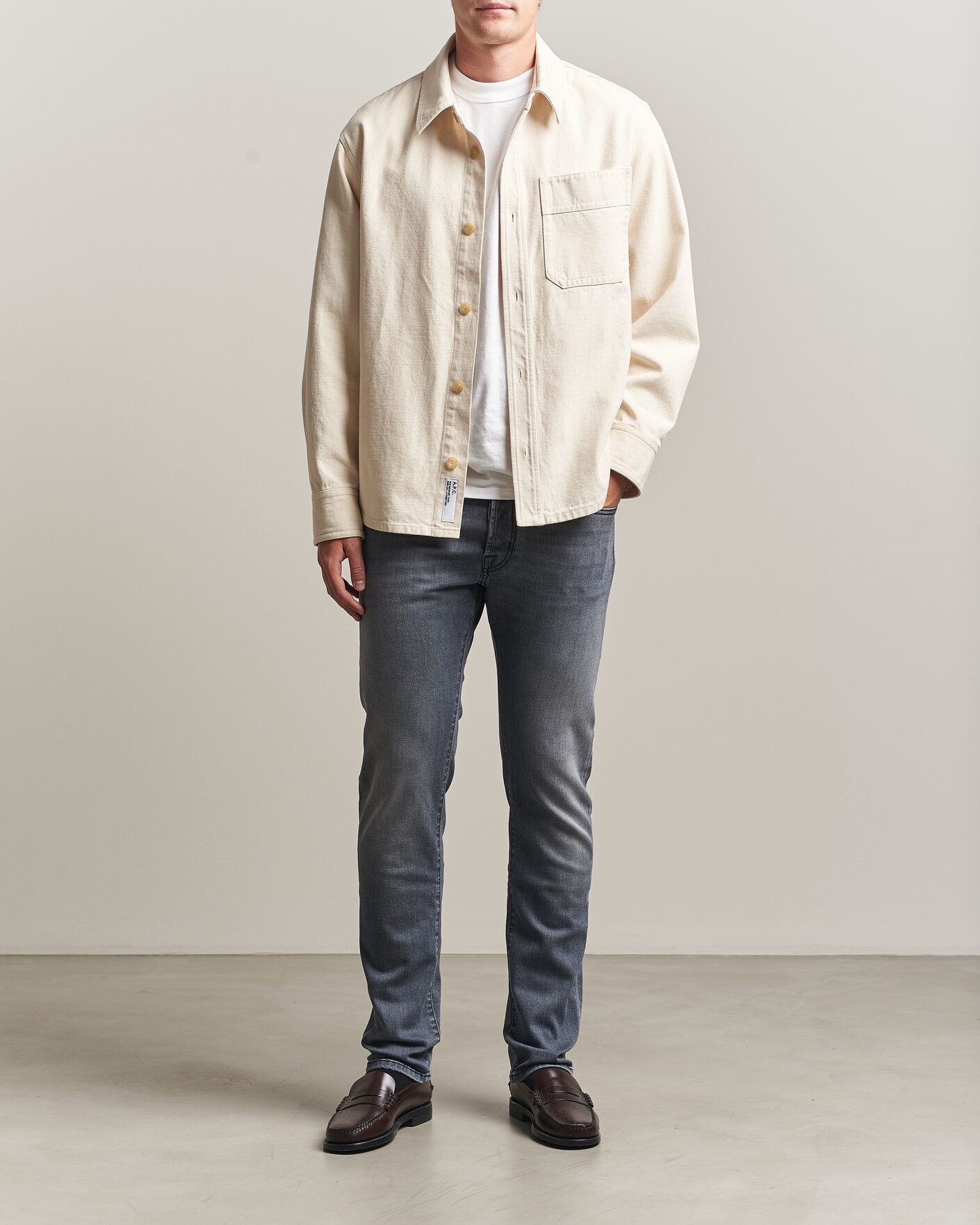 Herre | Jeans | Jacob Cohën | Bard Slim Fit Stretch Jeans Light Grey