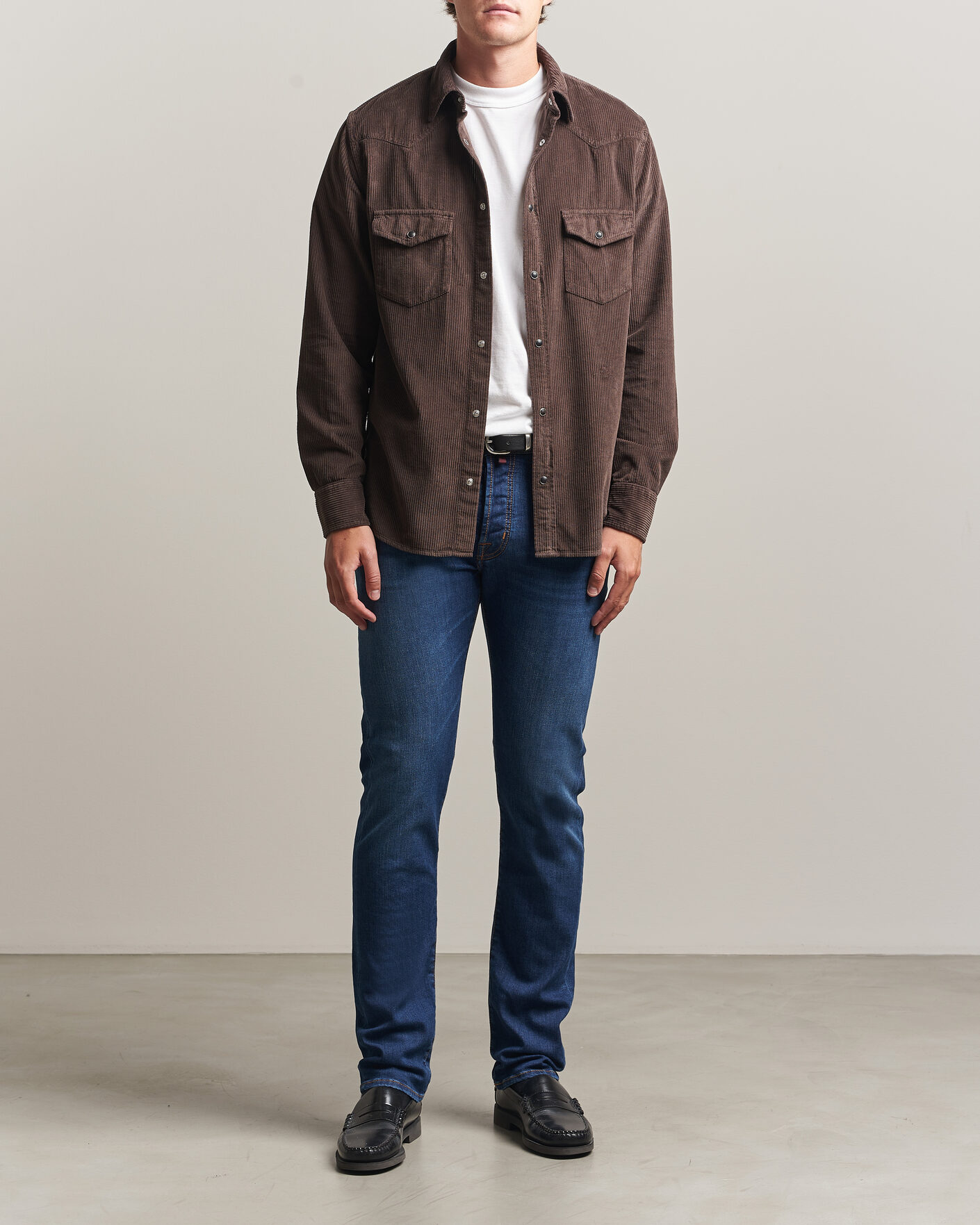Herre | Jeans | Jacob Cohën | Bard Slim Fit Vintage Wash Stretch Jeans Mid Blue